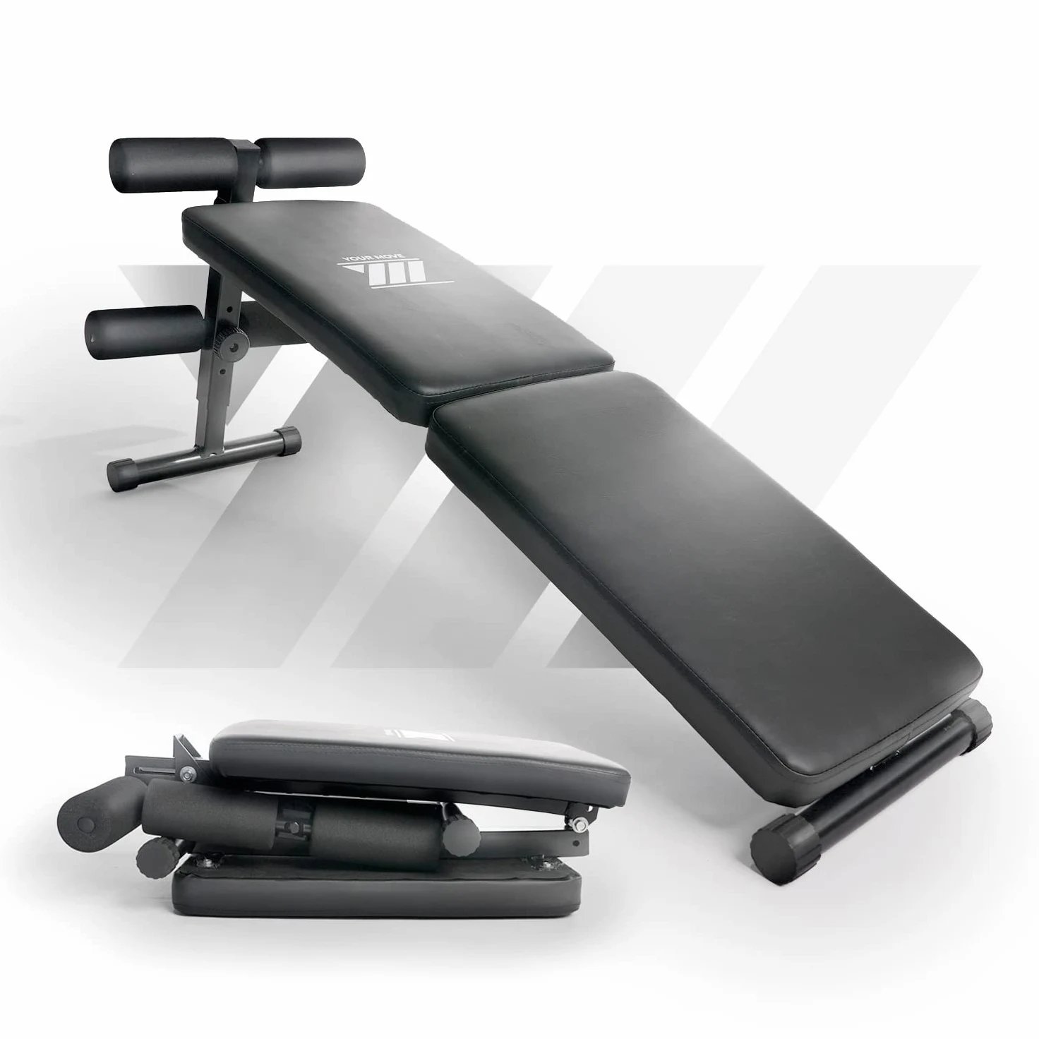 YM Panca Per Addominali Inclinabile Pieghevole, Regolabile, Panca Per Allenamento Fitness Palestra in Casa, Total Body, 200 kg, Con Inclinazione ad Arco