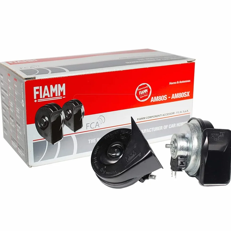 Coppia Trombe Clacson Fiamm AM80SX Universali 12V Auto Moto Camion Furgone
