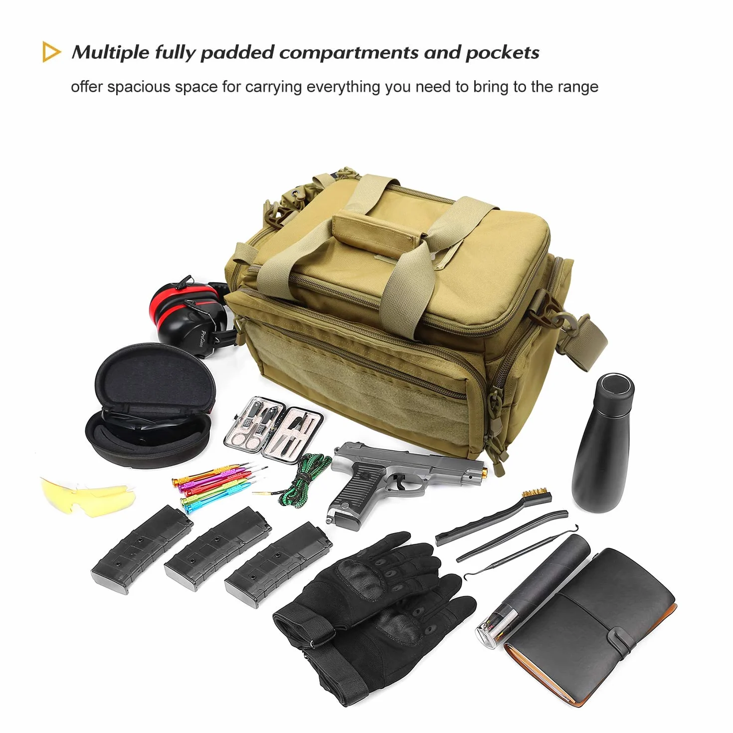 ProCase Custodie Tattica Pistole Borsone Deluxe Padded Large Handgun Magazine Munizioni Gear Accessori Caccia Tiro