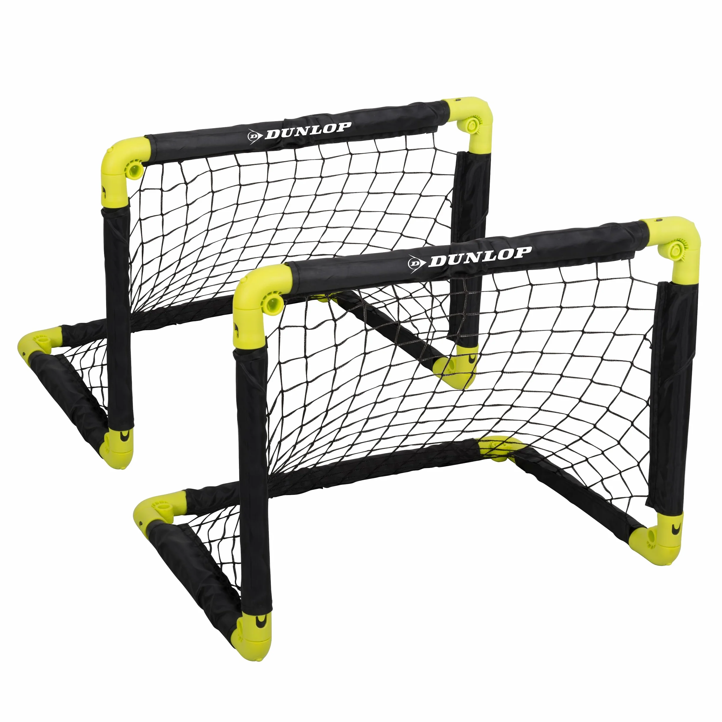 Dunlop Porta da calcio 50 x 44 x 44 cm Set di 2 Mini porta pieghevole Nero Giallo
