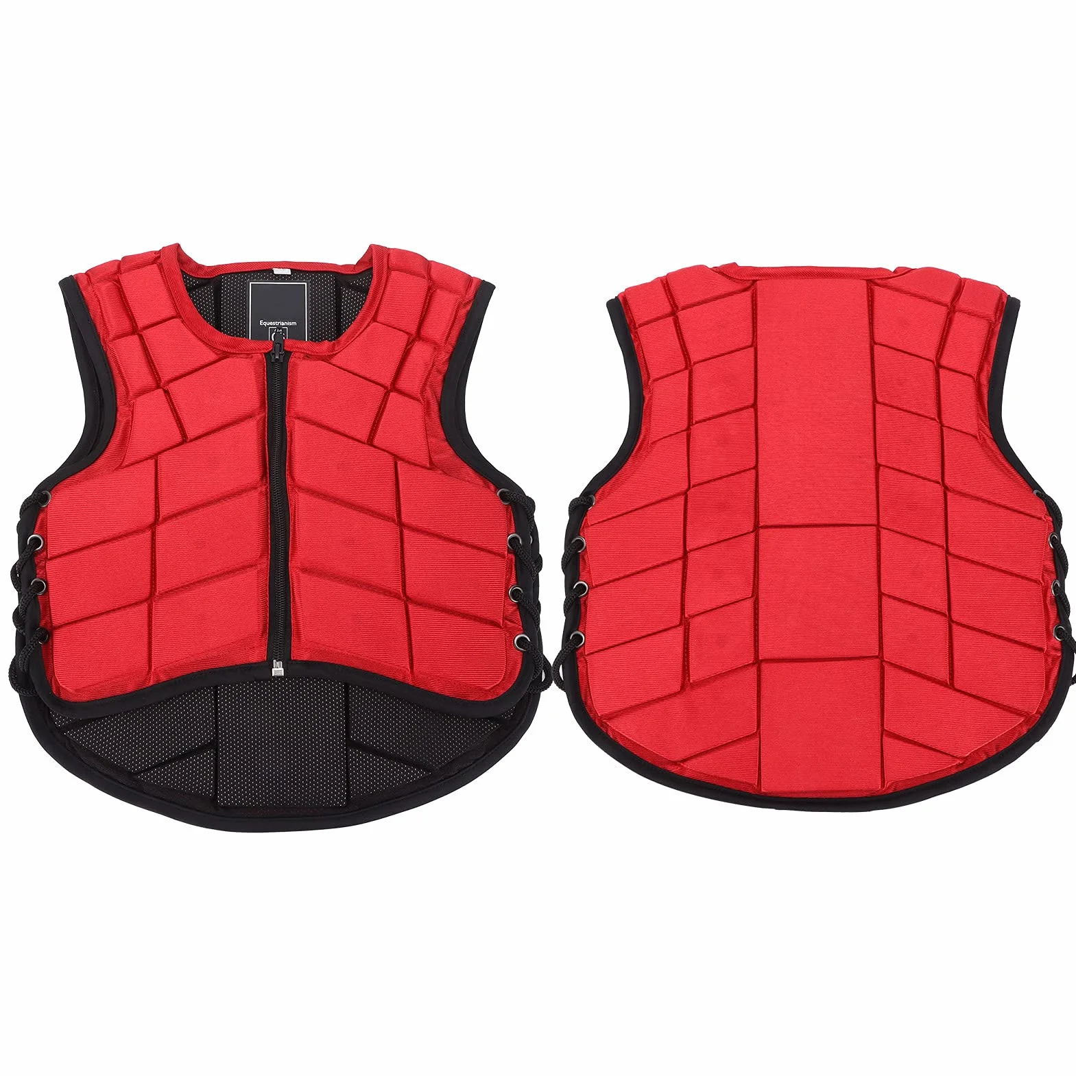 RiToEasysports Gilet Equestre per Bambini, Gilet Equestre di Sicurezza per Equitazione Gilet Protettivo per Corpo Equestre Imbottito in Schiuma con Design Laterale Regolabile Rosso per Bambini