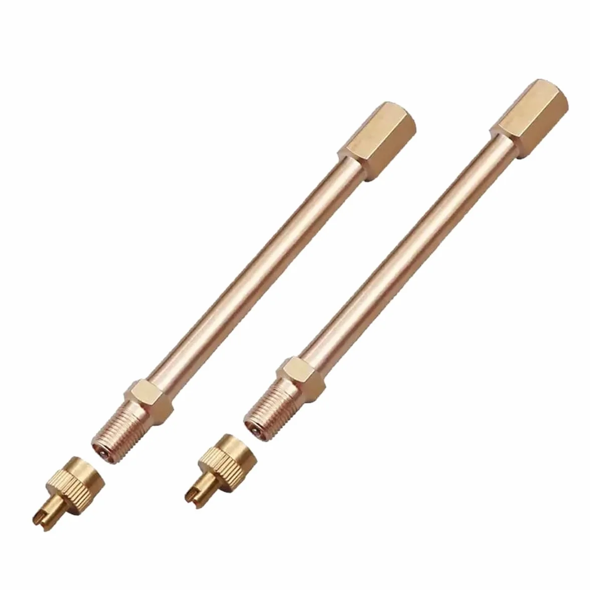 2PCS Prolunga da 10cm per Valvola Antiriflusso con Estrattore Integrato ‒ Prolungamento della Valvola Schrader per Monopattini, Bici, Auto e Furgoni