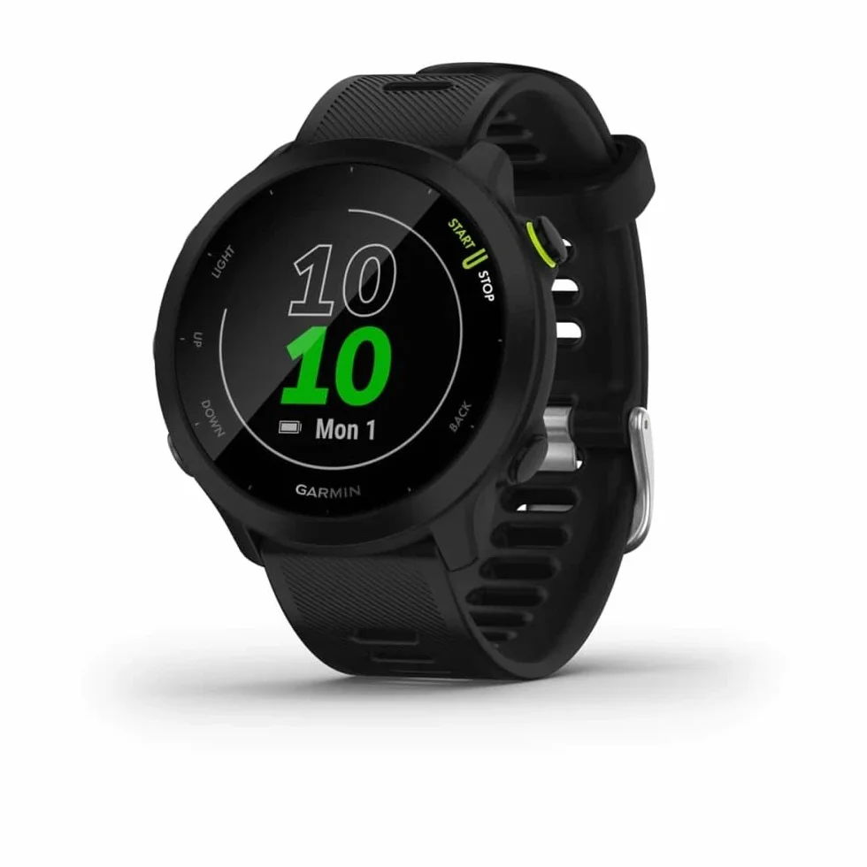 Garmin Forerunner 55, Smartwatch running con GPS, Cardio, Piani di allenamento inclusi, VO2max, Allenamenti personalizzati, Connect IQ, Taglia unica, Black