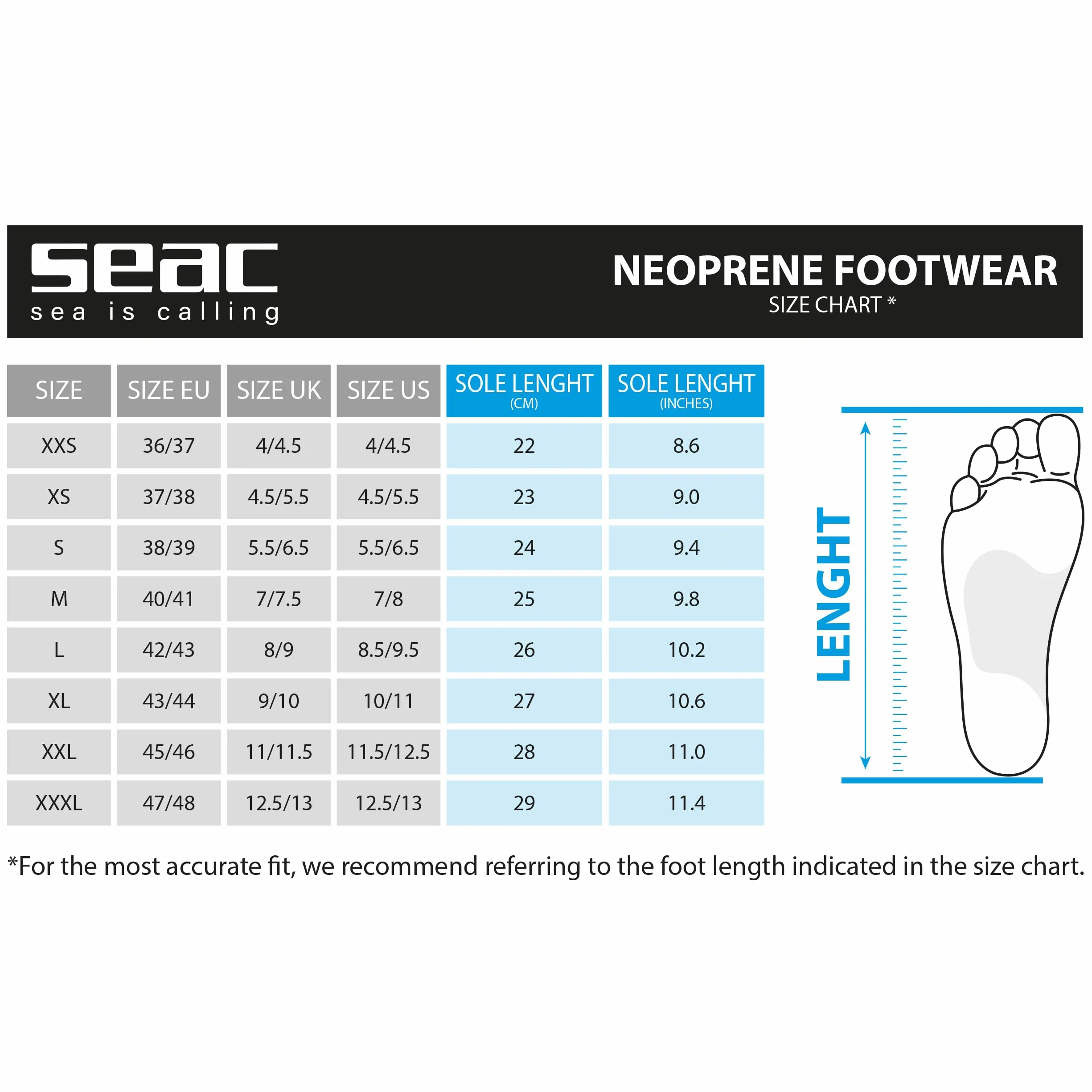SEAC Basic HD, Calzari da Subacquea in Neoprene da 5 mm con Cerniera Laterale e Suola Semi Rigida