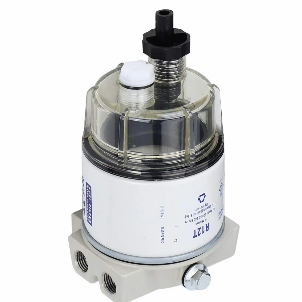 Filtro Separatore Acqua Carburante R12T, Prefiltro Marina 30 GPH per Motori Nautici