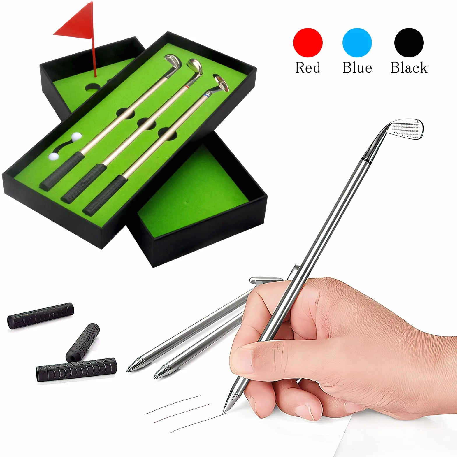 HENGBIRD Set di 3 Penne a Forma di Golf, Regali per Uomini