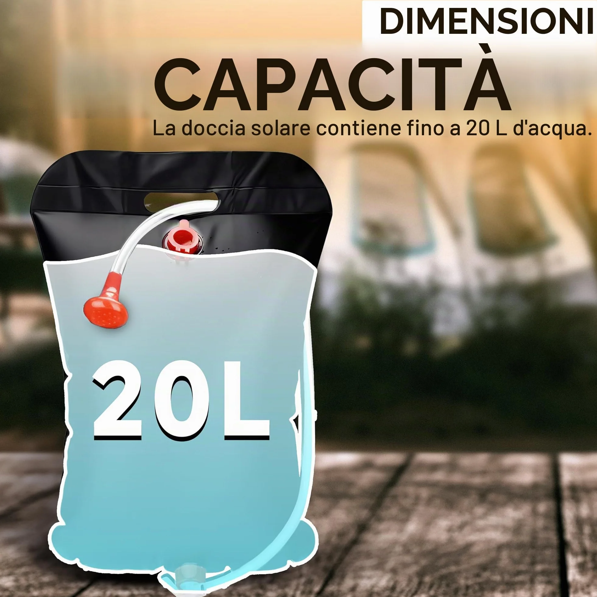 Retoo Borsa da Bagno Solare Campeggio 20 L Portatile con Soffione