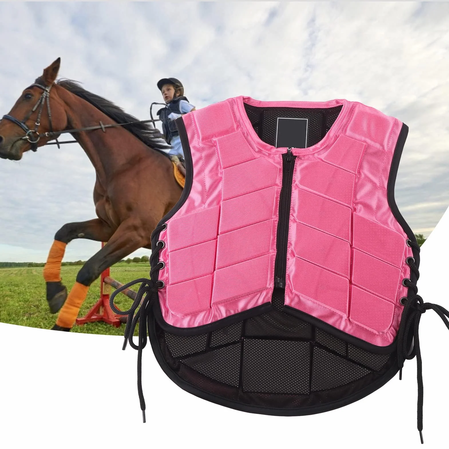 Gilet Equestre per Bambini, Gilet Equestre Professionale Unisex Imbottito in Eva di Sicurezza per Equitazione Protezione per Il Corpo per Ragazze e Ragazzi