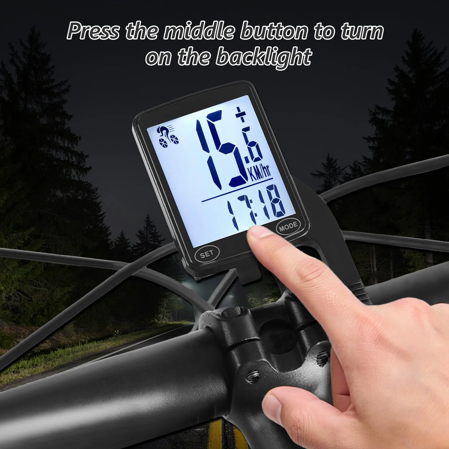 Computer Bicicletta Impermeabile 16 Funzioni Tachimetro Display Retroilluminato Avvio Automatico