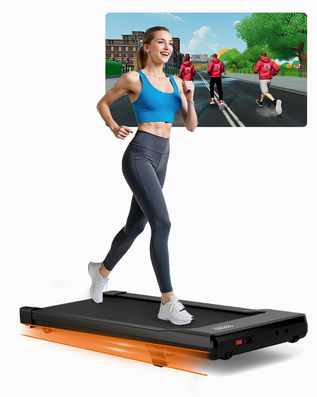 Copant Raceable Tapis Roulant con Inclinazione, Walking Pad Elettrico Corsi Multi-Runner, Max 136KG,1-6KM/h/1-12KM/h Treadmill Sotto Scrivania con Controllo APP, Adatto Attrezzature High-Tech