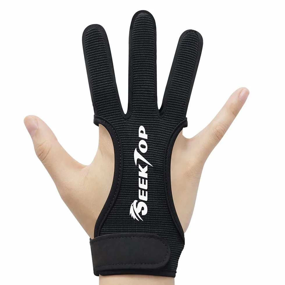 Seektop Archery Glove Three Finger Leather Shooting Gloves for Youth Adult