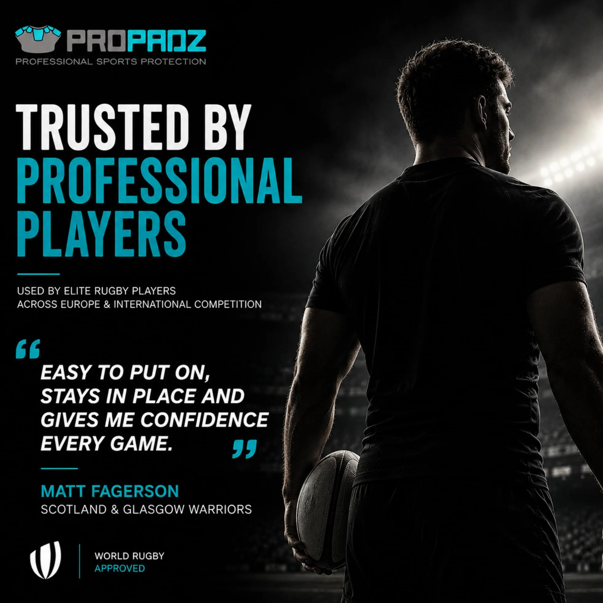 Propadz Gilet da rugby con protezioni spalle adulti – Approvato World Rugby, imbottiture gel modulari, protezione leggera traspirante
