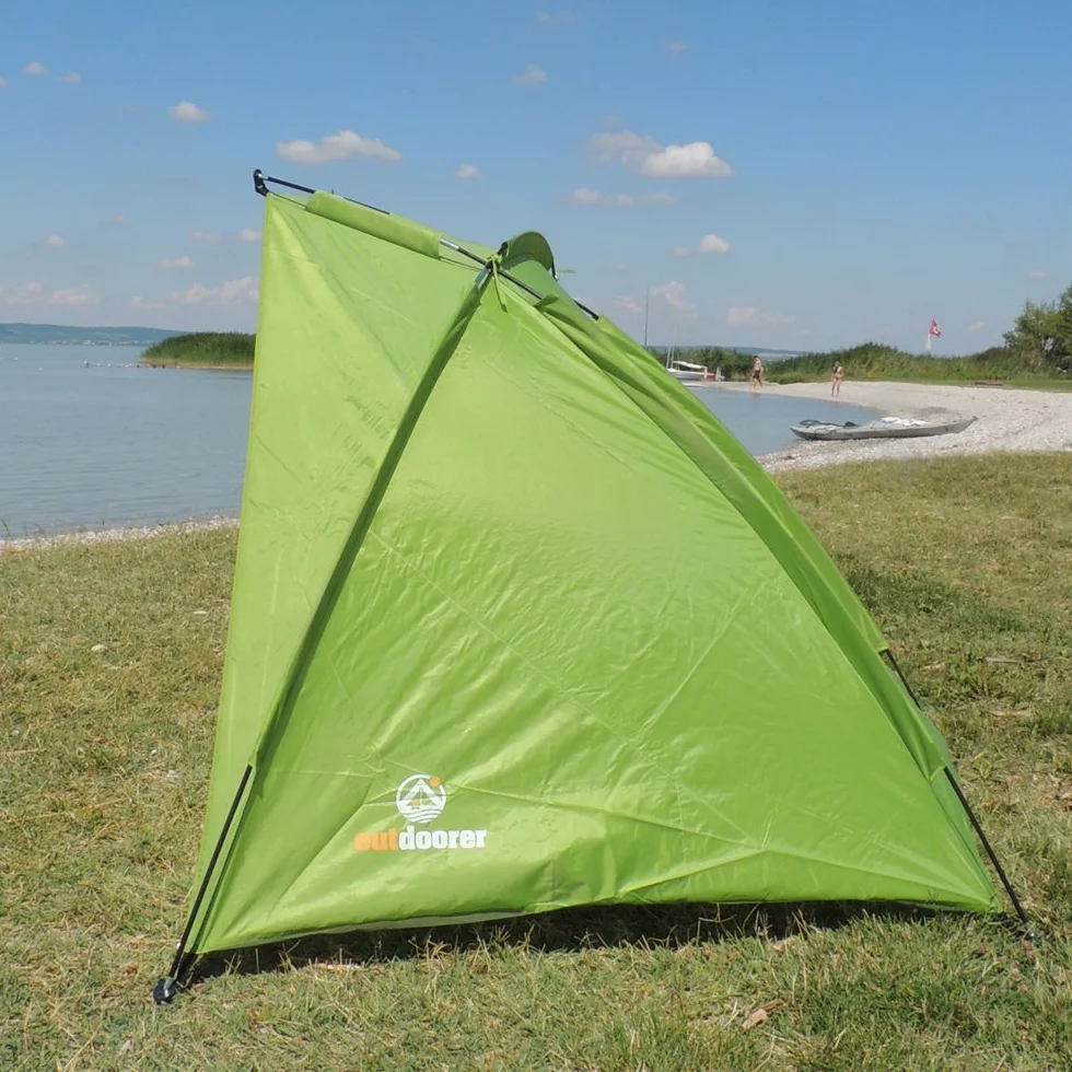 Tenda da spiaggia Helios, verde, anti-UV 80, estremamente leggera, confezione compatta