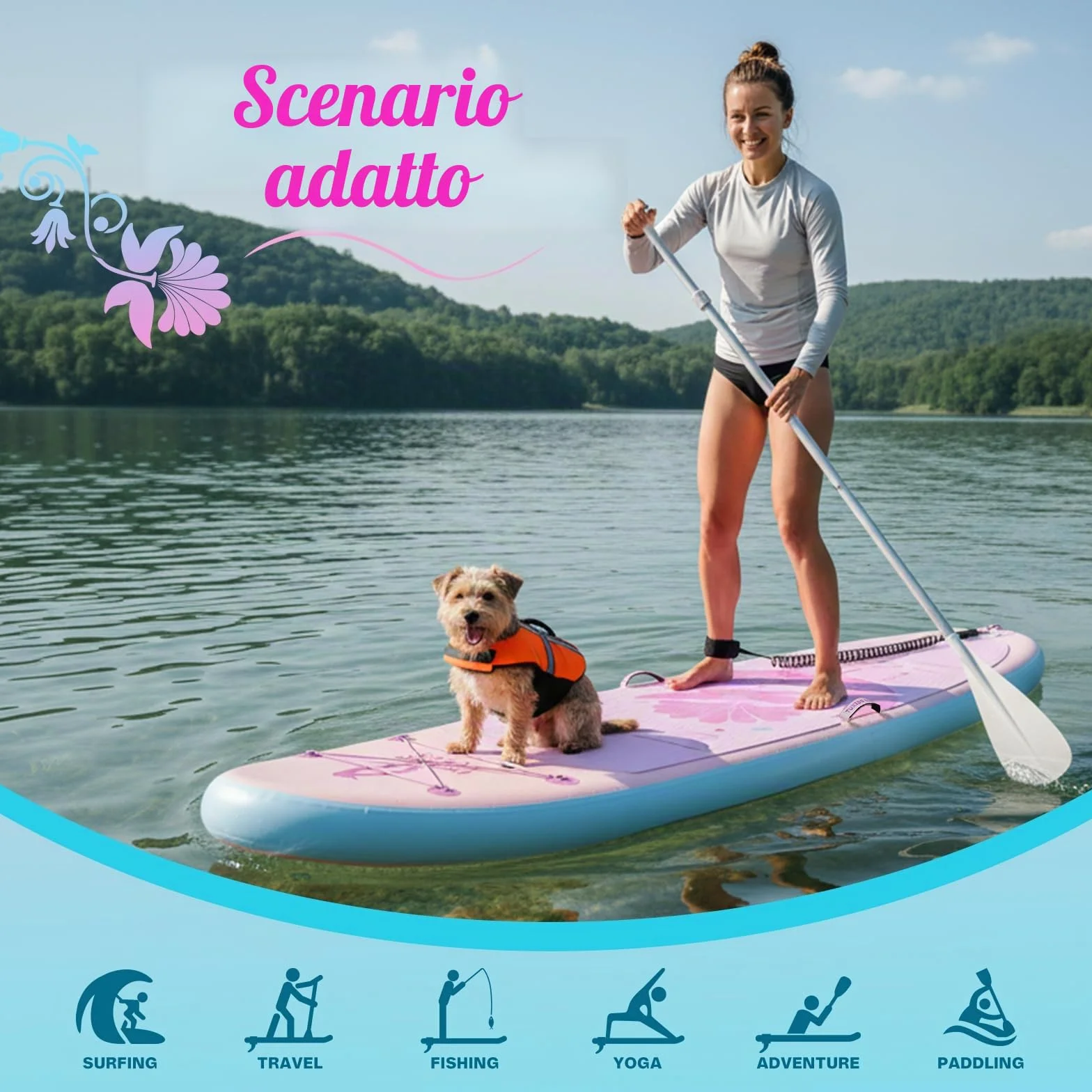 SUP Gonfiabile Adulti 320 cm Stand Up Paddle Board, Tavola Gonfiabile 2 Posti