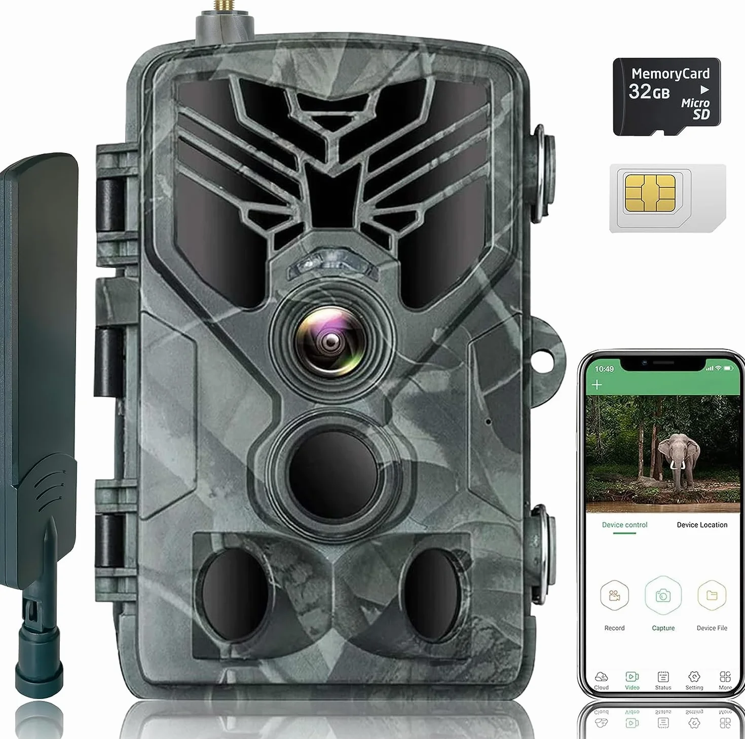 Fototrappola 4G 120MP 4K con SIM Telefonica, Fotocamera Caccia Notturna Impermeabile con Movimento Attivato