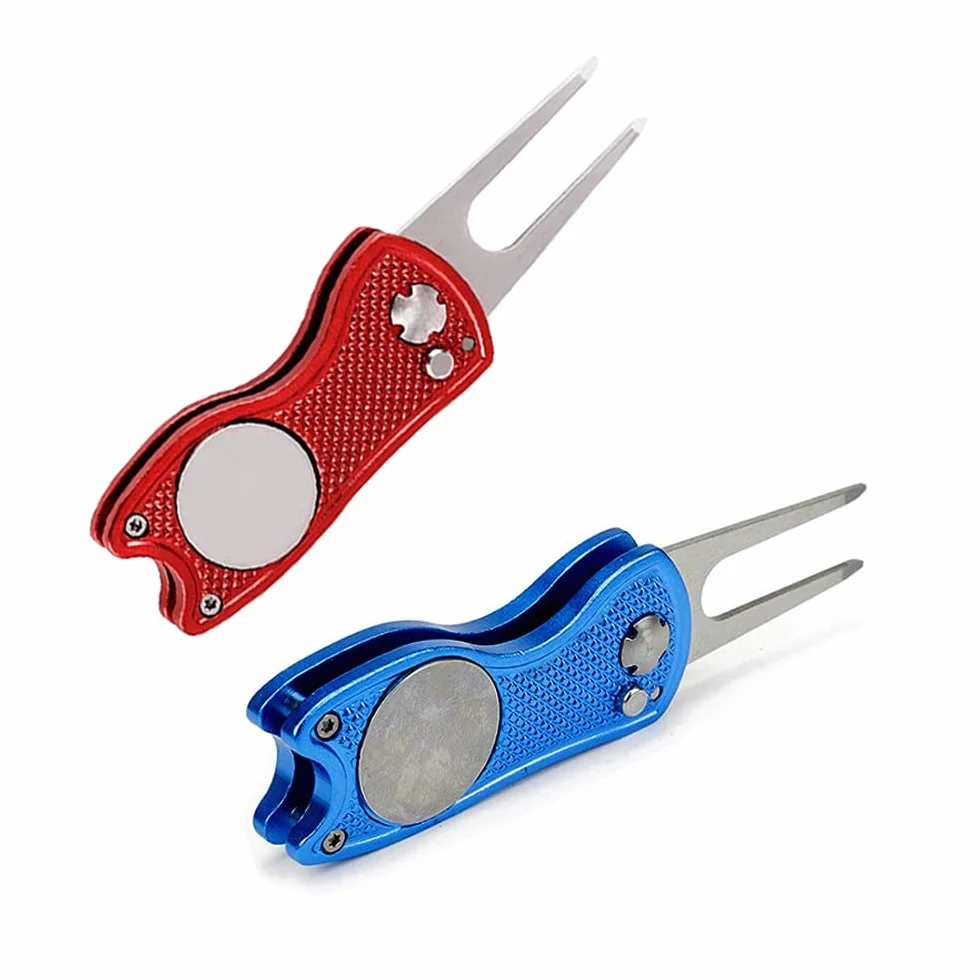 Forcelle da Golf 2 Pezzi Marcatori a Sfera Strumento di Riparazione Divot