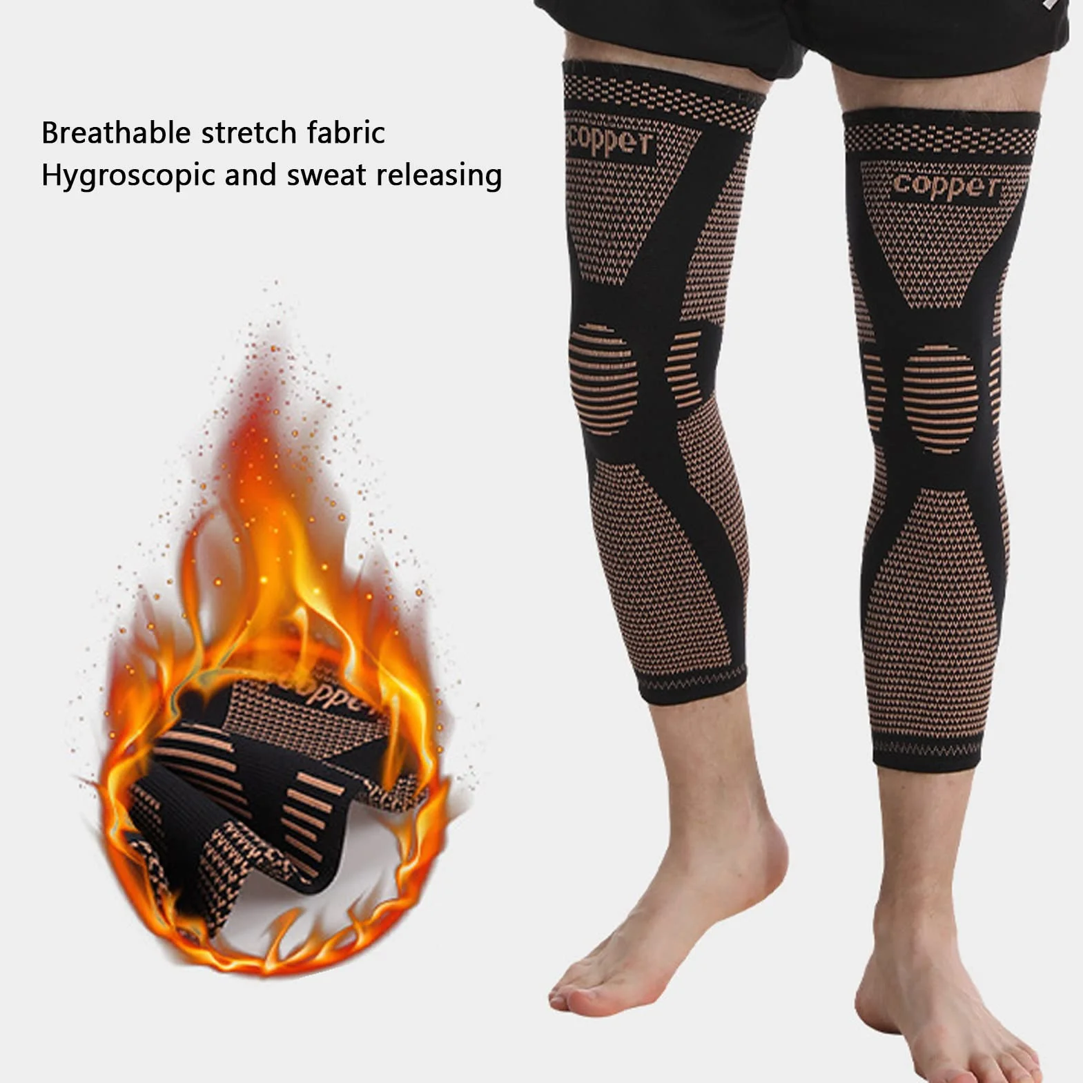 Protezione sportiva per ginocchiere maniche compressione gambe lunghe elastico Acj Pcl Menisco artrite tendinite XXL