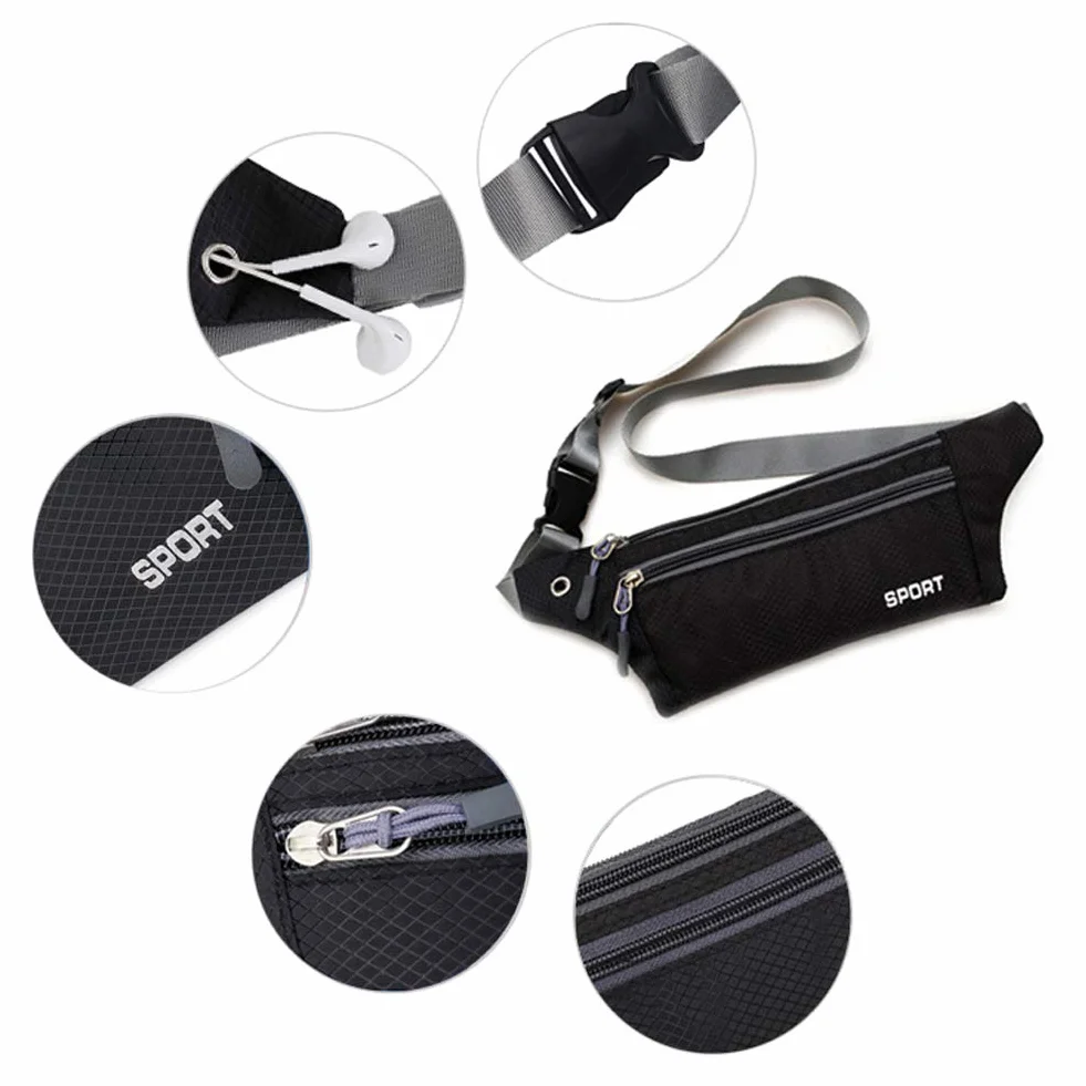 Marsupio Sportivo Impermeabile Running con Tasca Cintura per Portafoglio Chiavi Smartphone Jogging Trekking Bicicletta