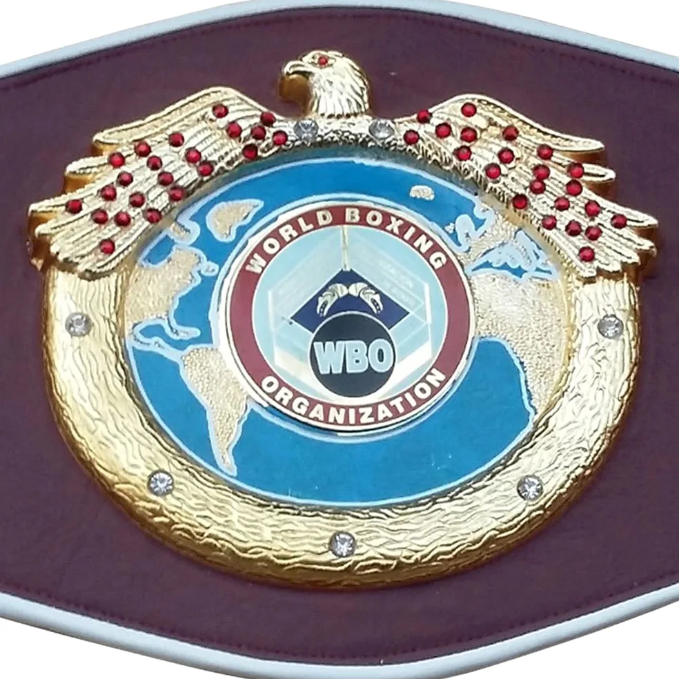 Wbo - Cintura da Boxe in Pelle di Alta qualità, con Piastre Metalliche, per Adulti
