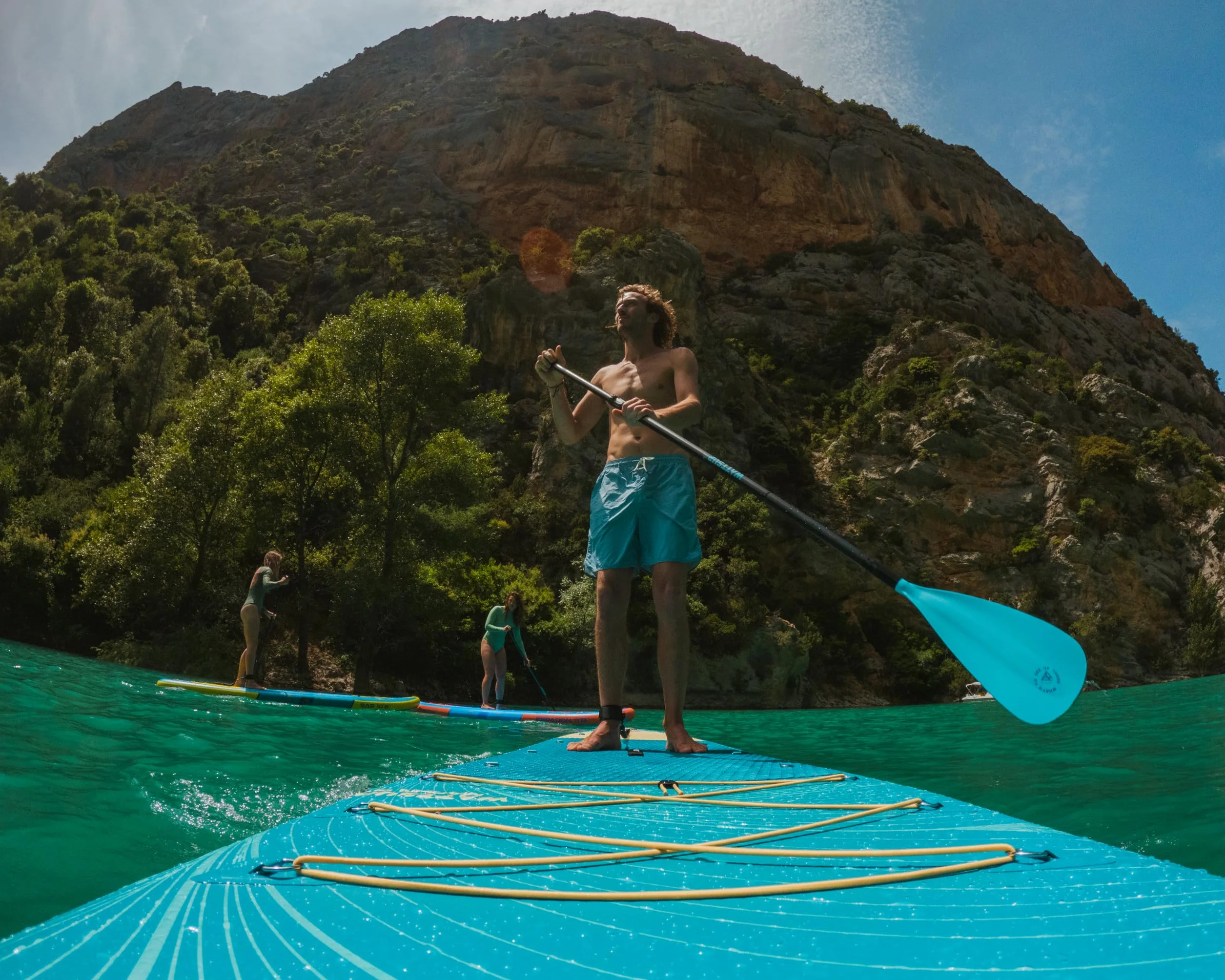 Wattsup - SUP Stand Up Paddle Gonfiabile MARLIN 12'5-378x89x15 cm, Dropstitch - Pacchetto completo: Remo 2in1, Leash, Pompa, Borsa di Trasporto - Fino a 185 kg - Blu