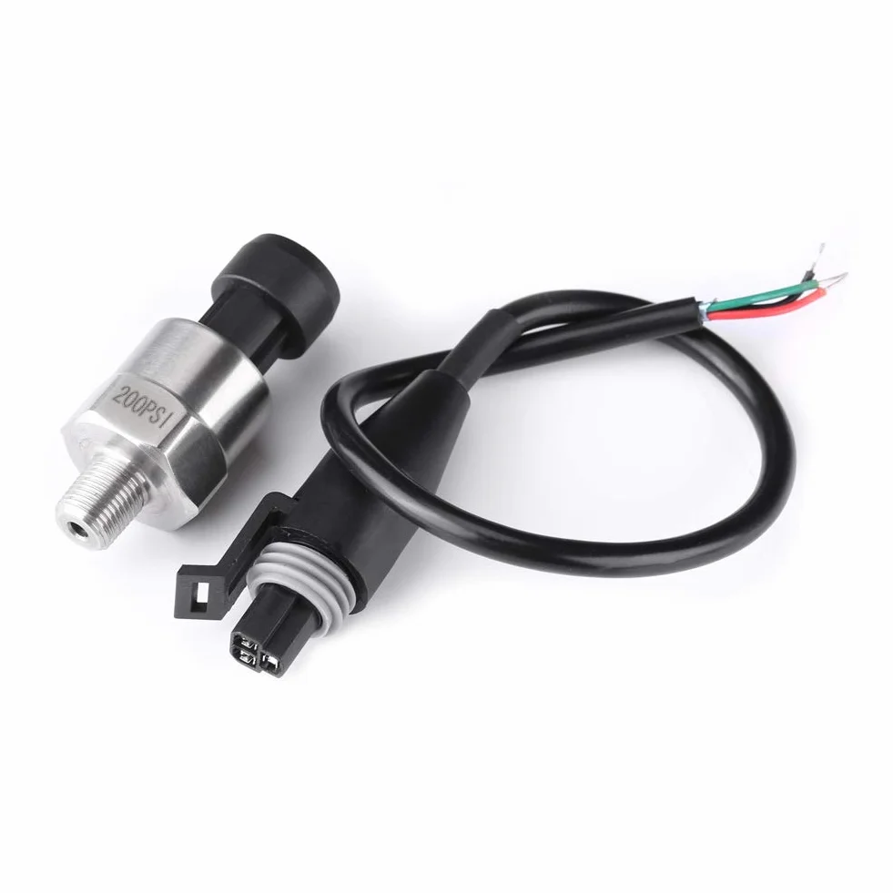 Sensore Pressione, Akozon Trasduttore di Pressione NPT 1/8" DC 5V Filettatura in Acciaio Inossidabile per Olio Combustibile Aria Acqua(200PSI)
