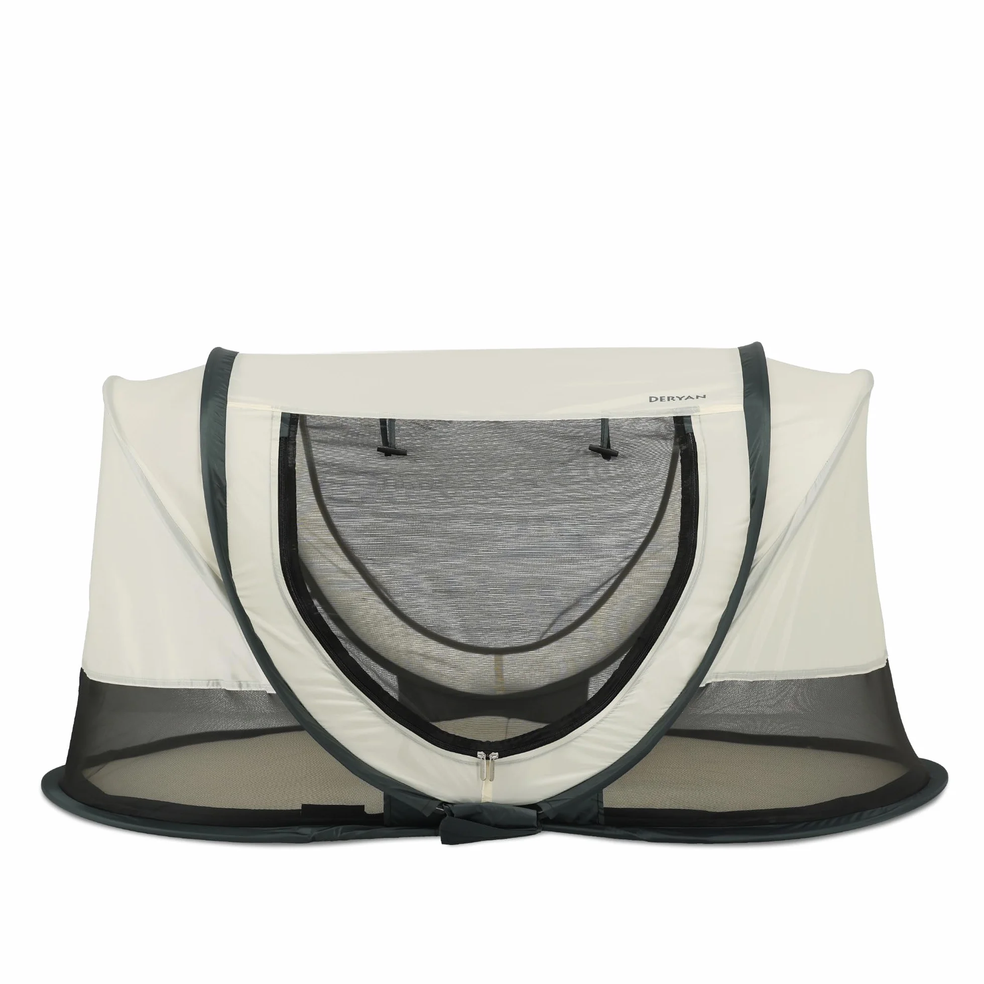 Deryan Scott Lettino Parapioggia per Bambino 120x75x50cm Tenda Pop-Up Zanzariera Borsa da Viaggio Crema