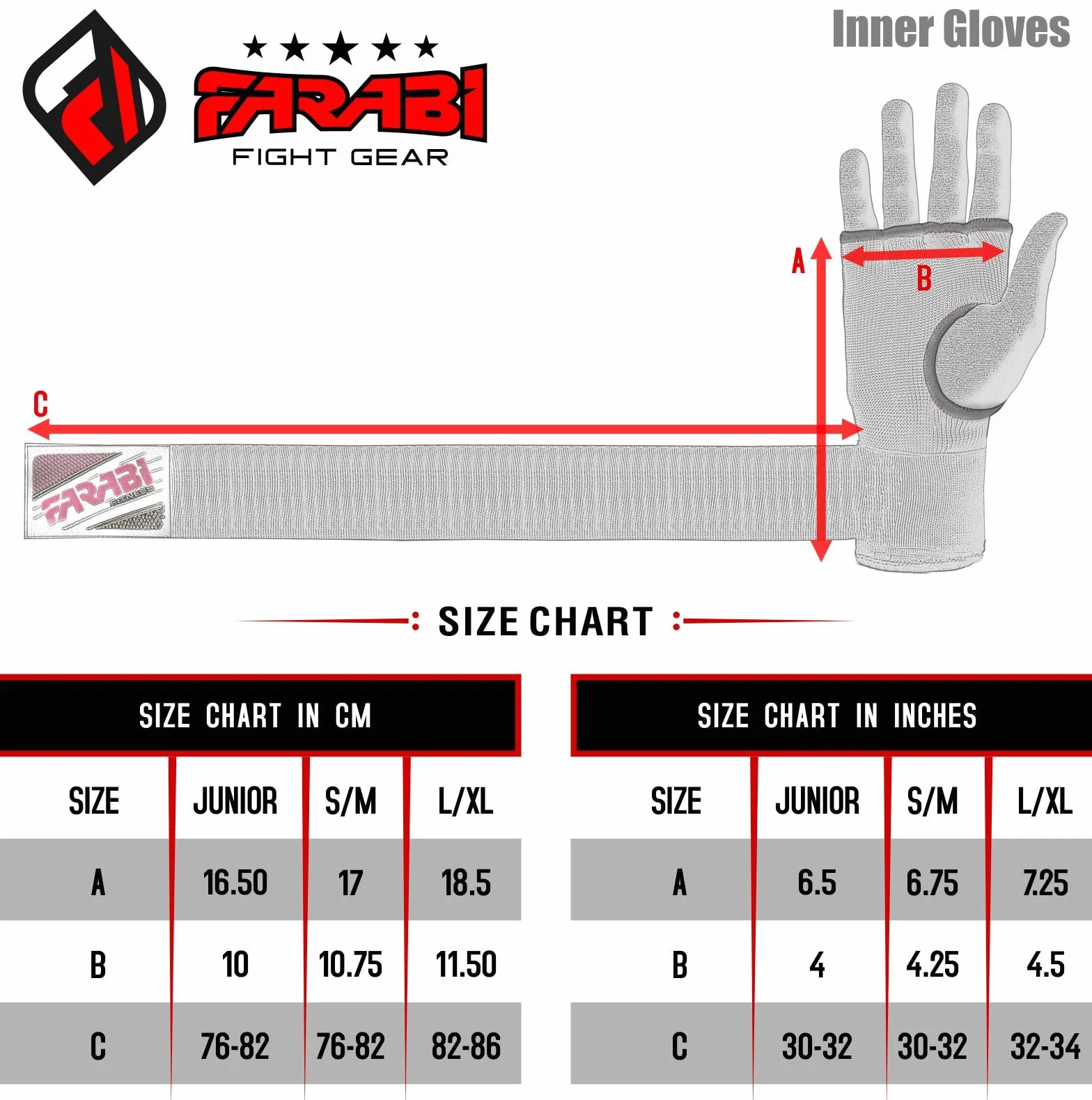Farabi Sports Sottoguanti Boxe Adulti Fasce Boxe Allenamento MMA Muay Thai