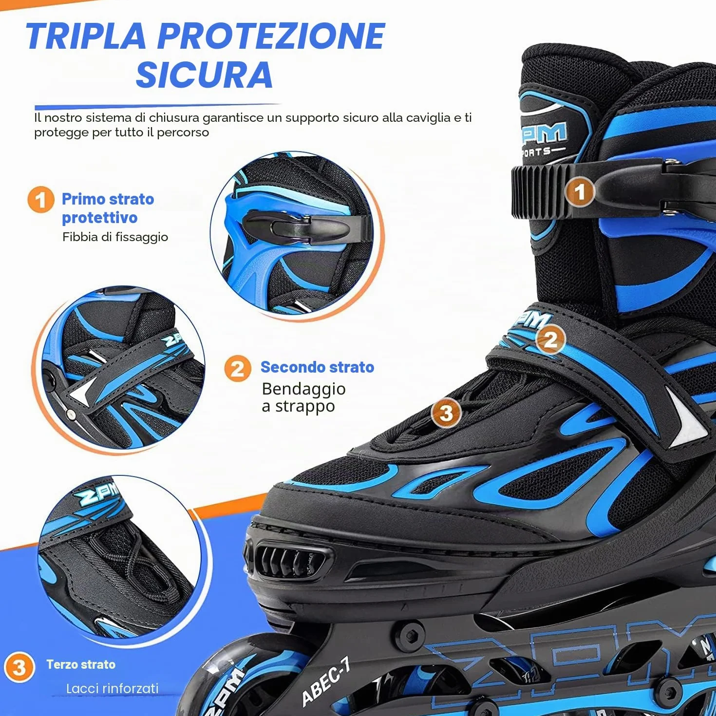 Brice Pattini Inline Skates Regolabili per Bambini e Ragazzi