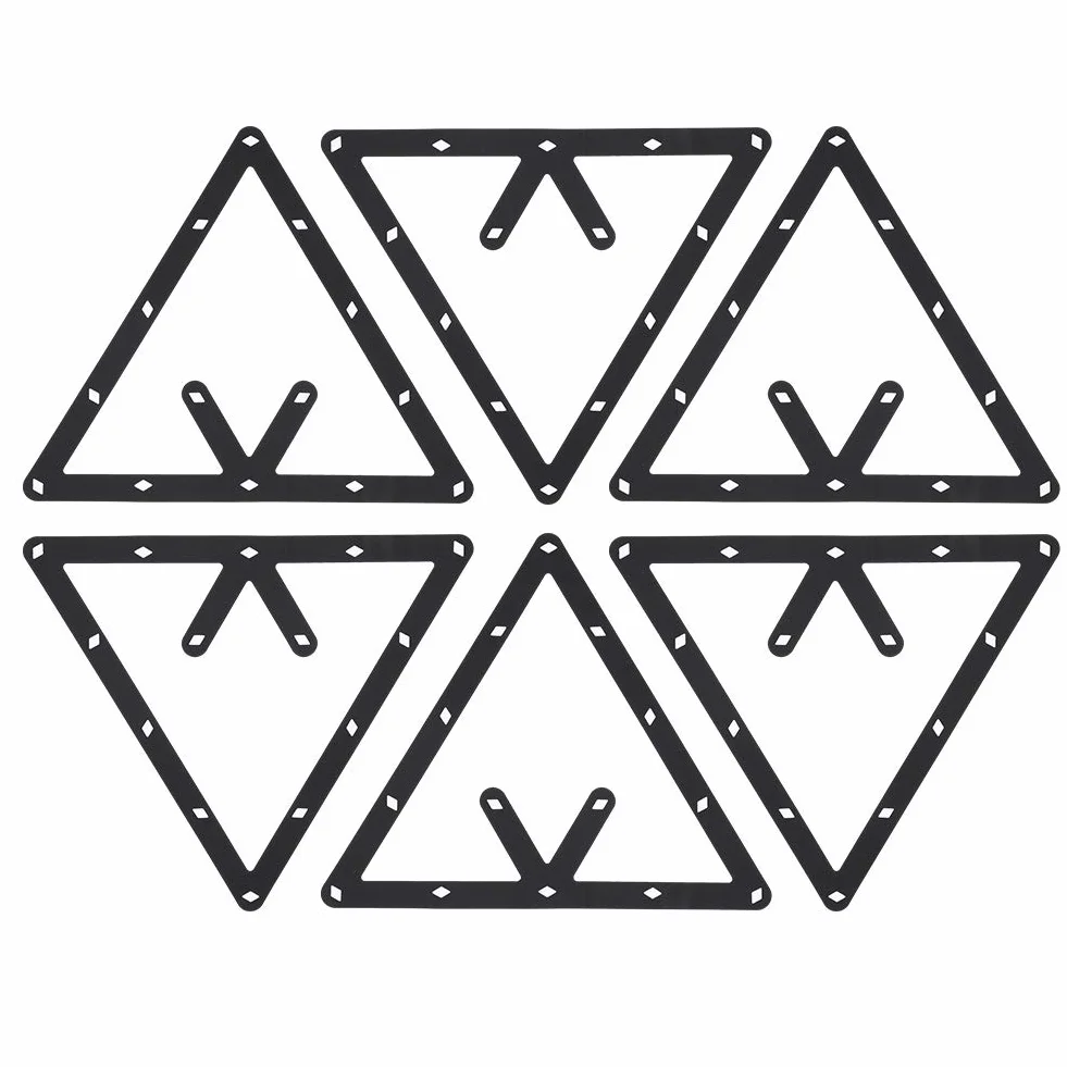 Magic Pool Rack Magnetic Triangle 6Pcs Set Billiard Ball Holder Black