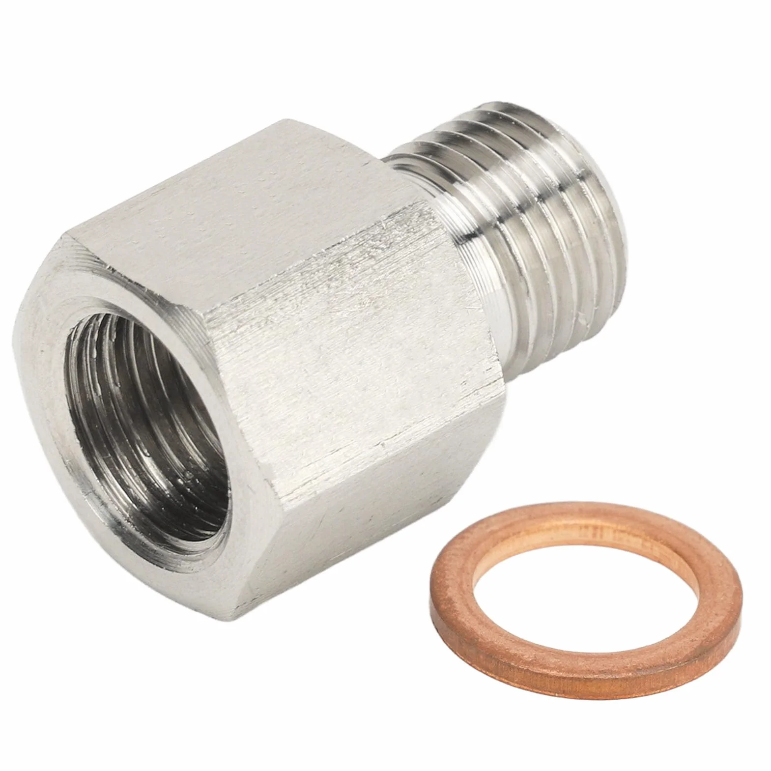 Adattatore Sensore Manometro a Tenuta Stagna, Adattatore in Acciaio Inossidabile da 1/8 Pollici NPT Femmina a M10x1,0 Maschio con Guarnizione Favorisce Letture Accurate della