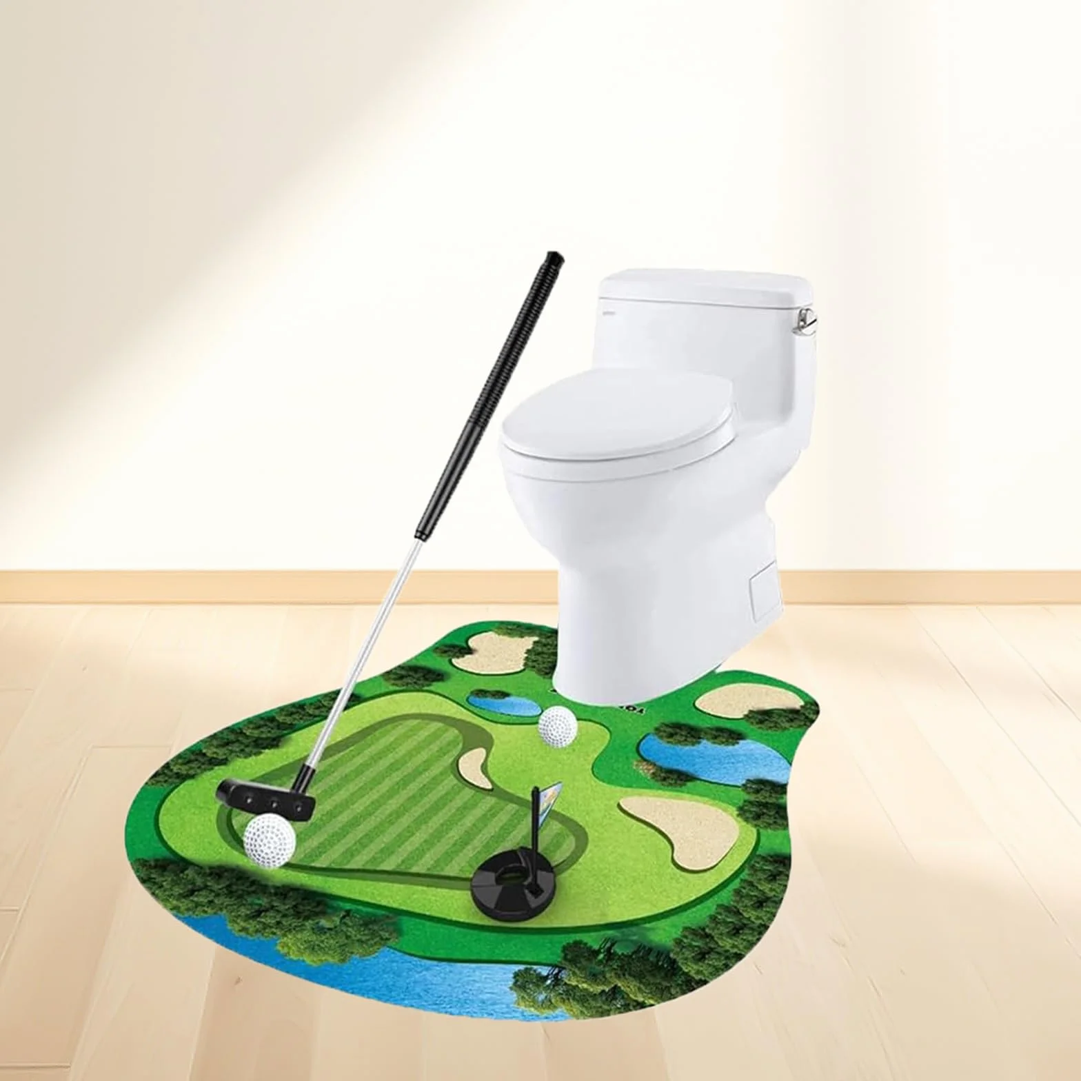 Bathroom Mini Golfing Practice Golf Toilet Game Set Regali Divertenti per Giocatori di Golf
