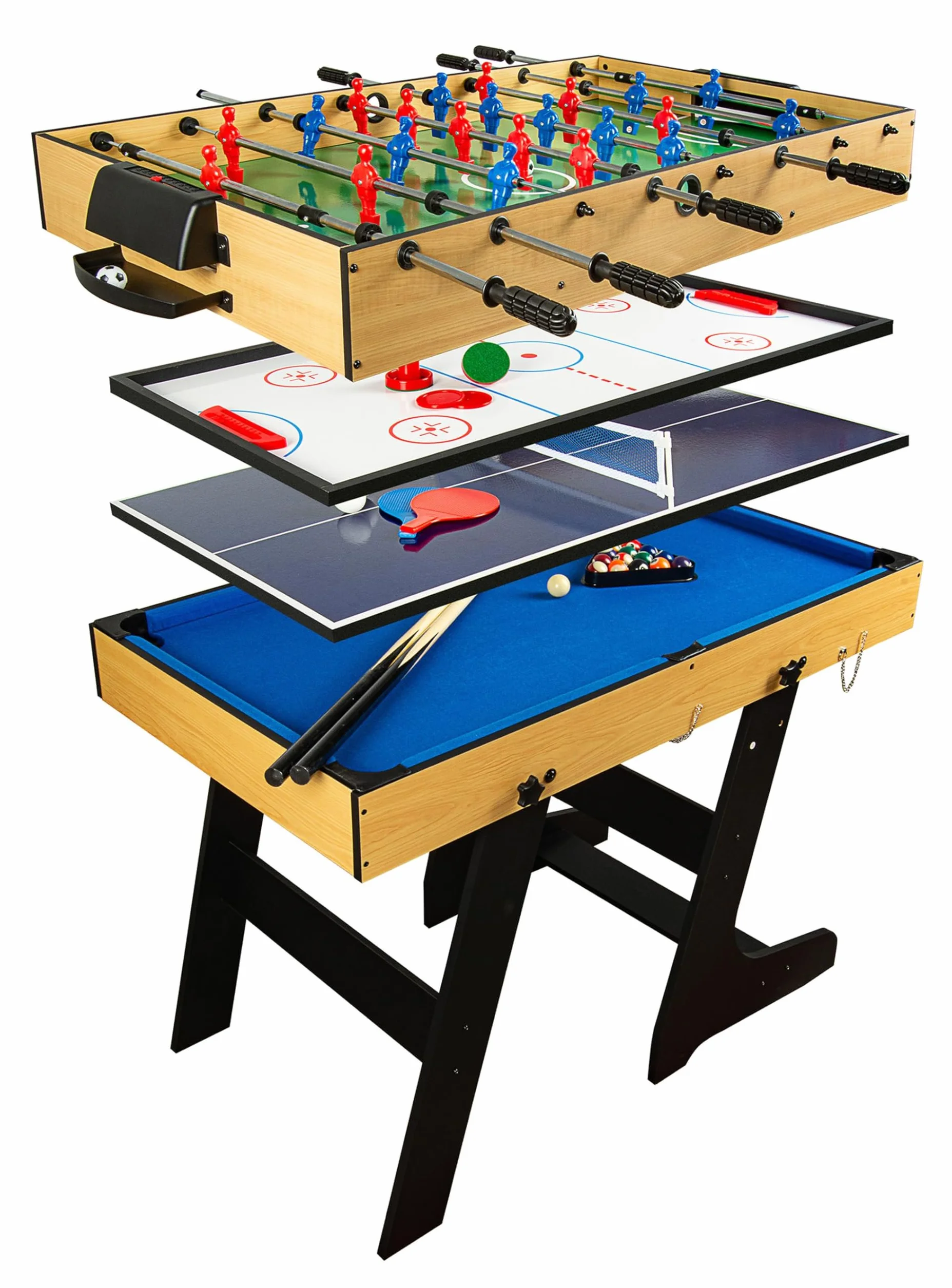 Leoamark Tavolo da gioco 15in1 Biliardo versatile compatto per famiglia