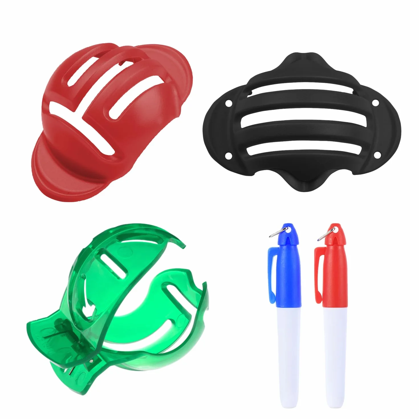 Set di allineamento per pallina da golf - Confezione da 3 inserti, 2 penne, pennarelli