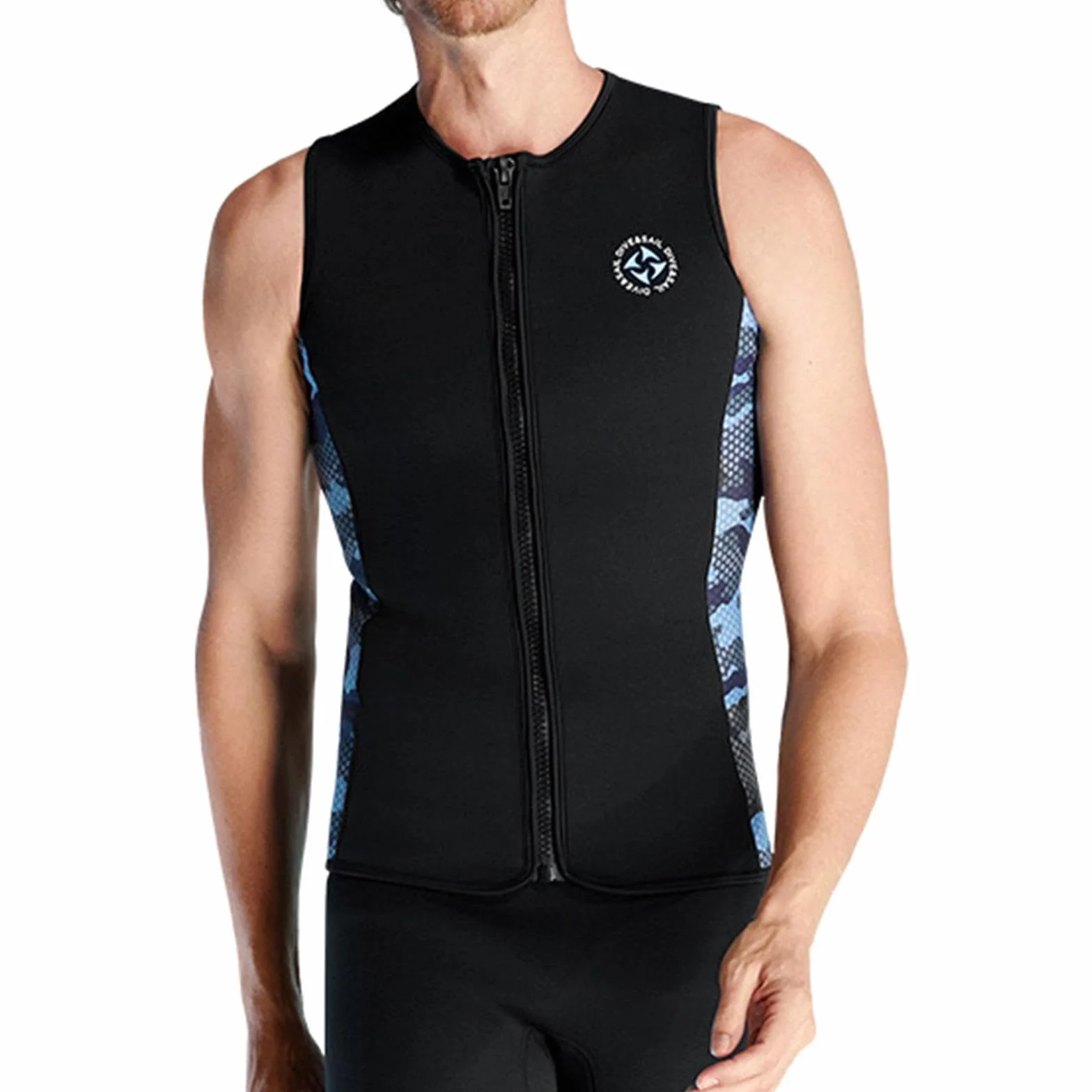 Rockible Muta da Uomo Top 3mm Cerniera Gilet da Sub in Neoprene Senza Maniche per Kayak Canoa Nuoto