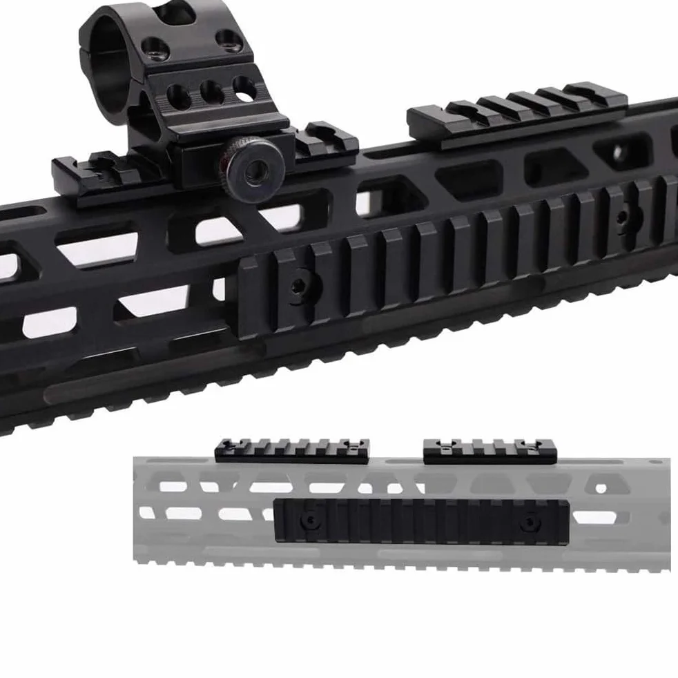 Slitte da Softair Rail Picatinny Alluminio 5 Slot Kit con Viti Dadi a T Chiave Esagonale