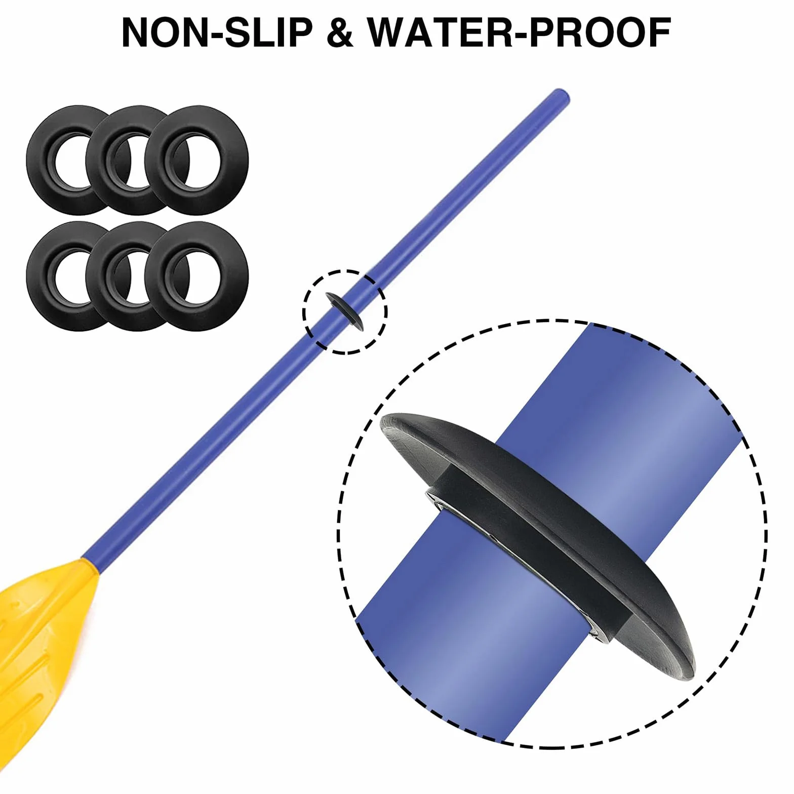 Anelli di gomma antigoccia per kayak, canoe, pagaie, barche d'acqua, paddle, connettori