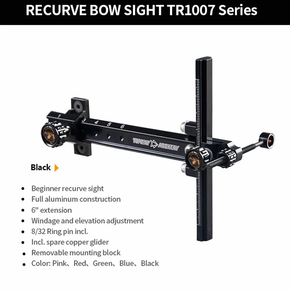 SHARROW Bow Sight 1 Pin Aluminium Alloy Sight for Recurve Bow Archery Accessories