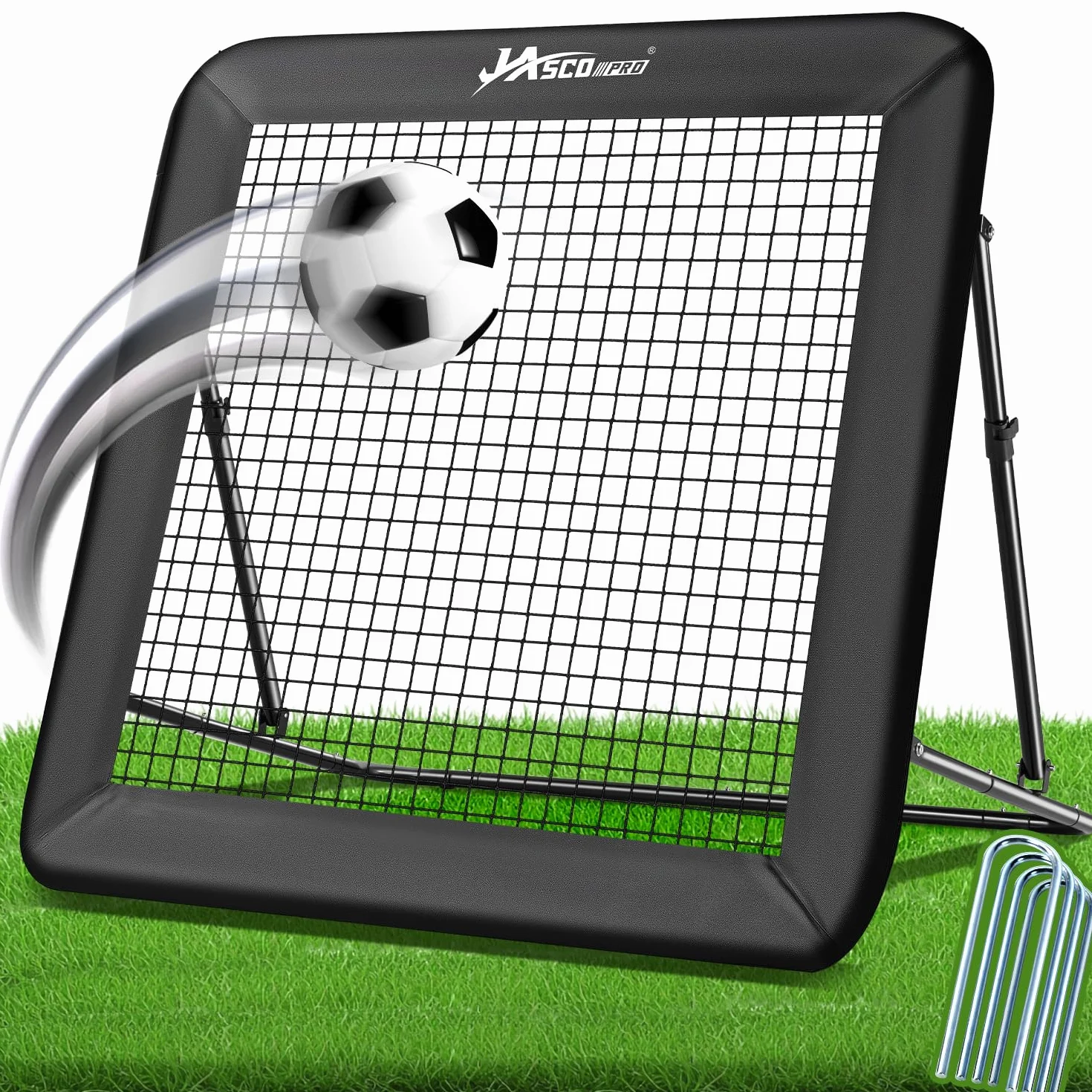 JASCOPRO Rete da rimbalzo da calcio, bersaglio per porta, attrezzatura da allenamento portatile