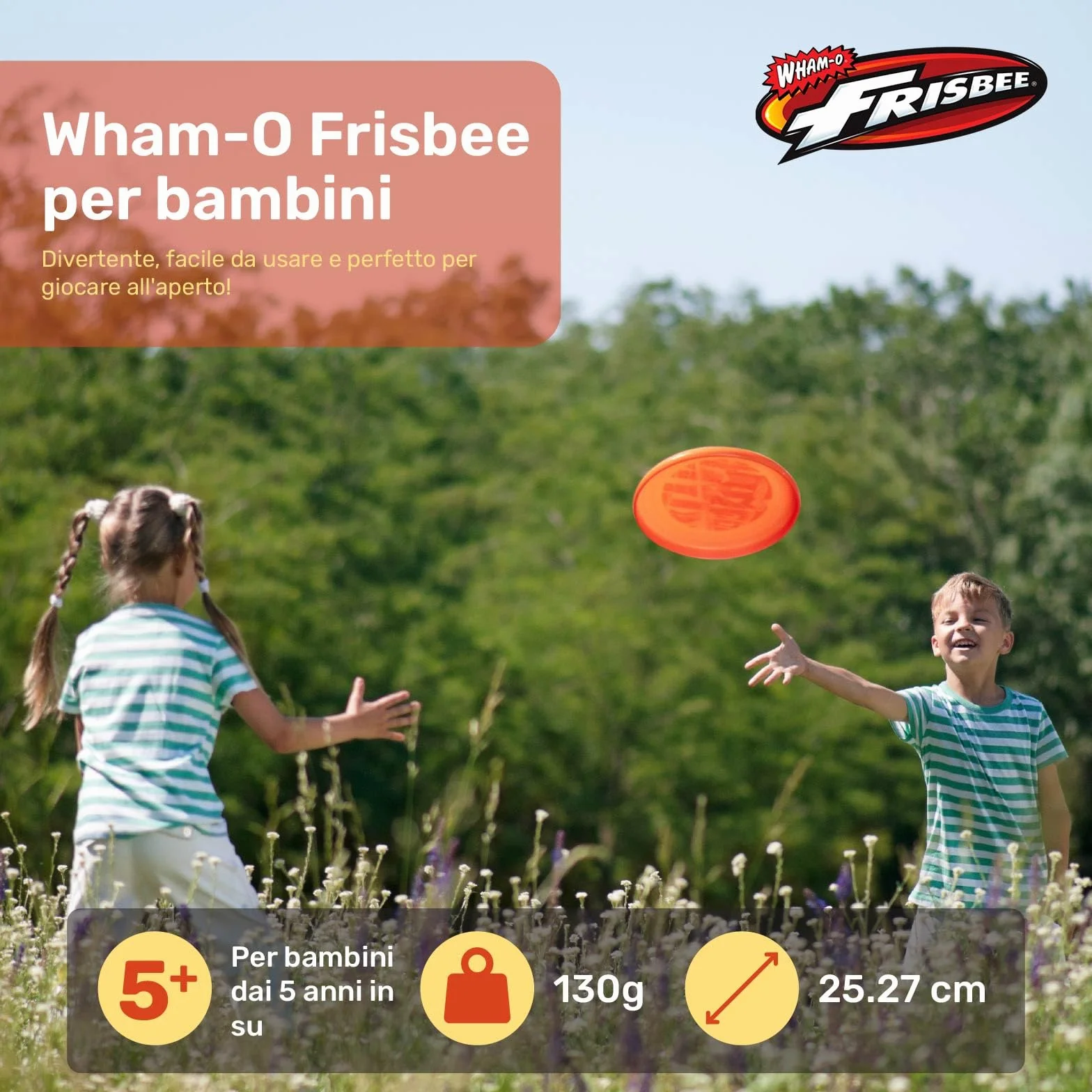 Wham-O Frisbee Disco Volante 25.27 cm Giocattolo Leggero per Bambini 130g