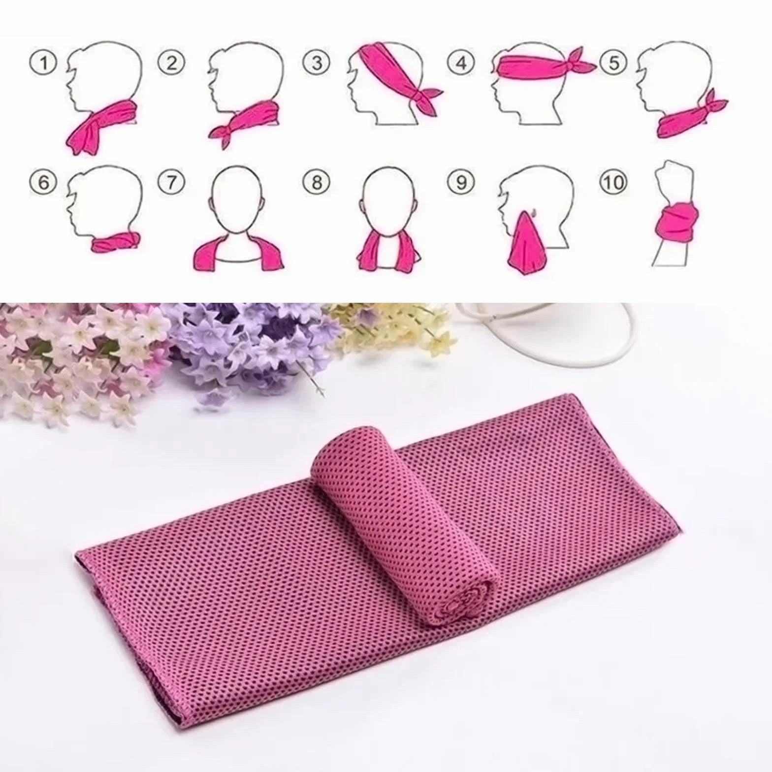 Asciugamani di raffreddamento in microfibra 100x30 cm per sport, golf, yoga, campeggio