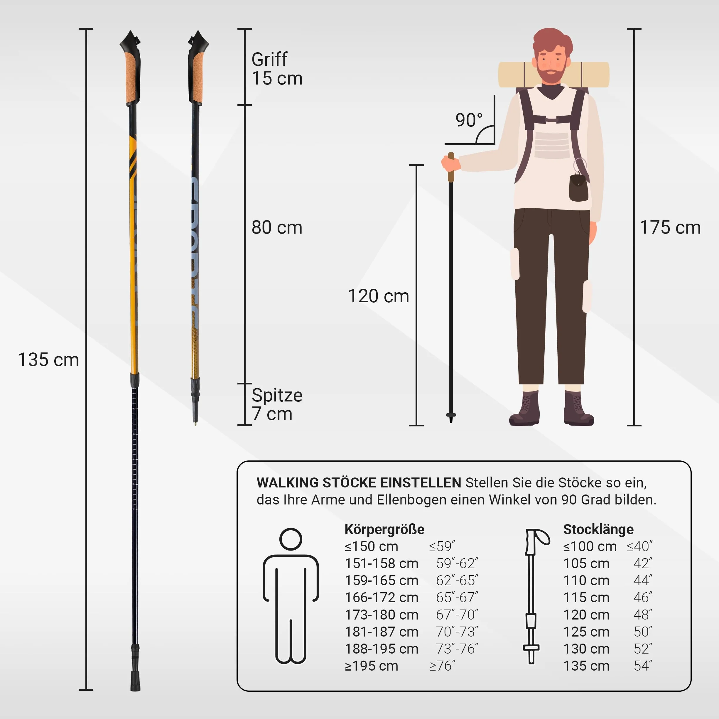 MSPORTS Bastoncini Nordic Walking Carbon Nero/Arancione