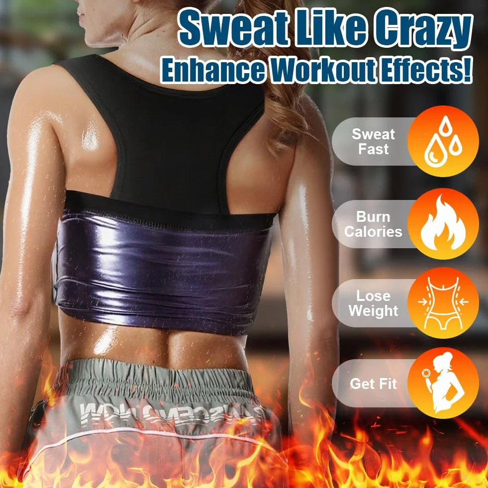 DiULi Canotta Dimagrante Donna, Maglietta Sauna Compressione Fitness Manica Corta T Shirt Palestra Body Shaper
