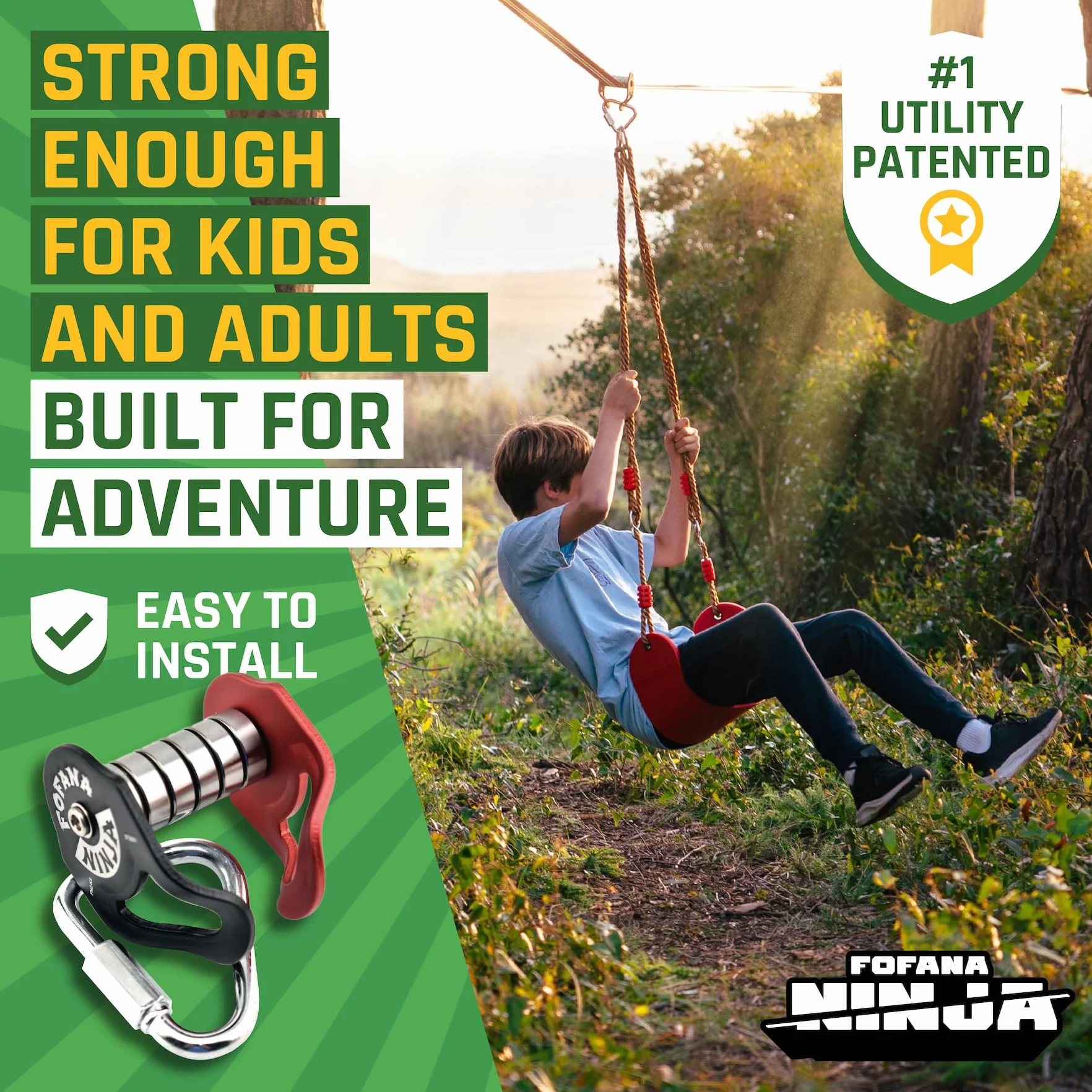 Ninja Warrior Obstacle Course for Kids 19.8m - 11 Obstacles with Ninja Slider