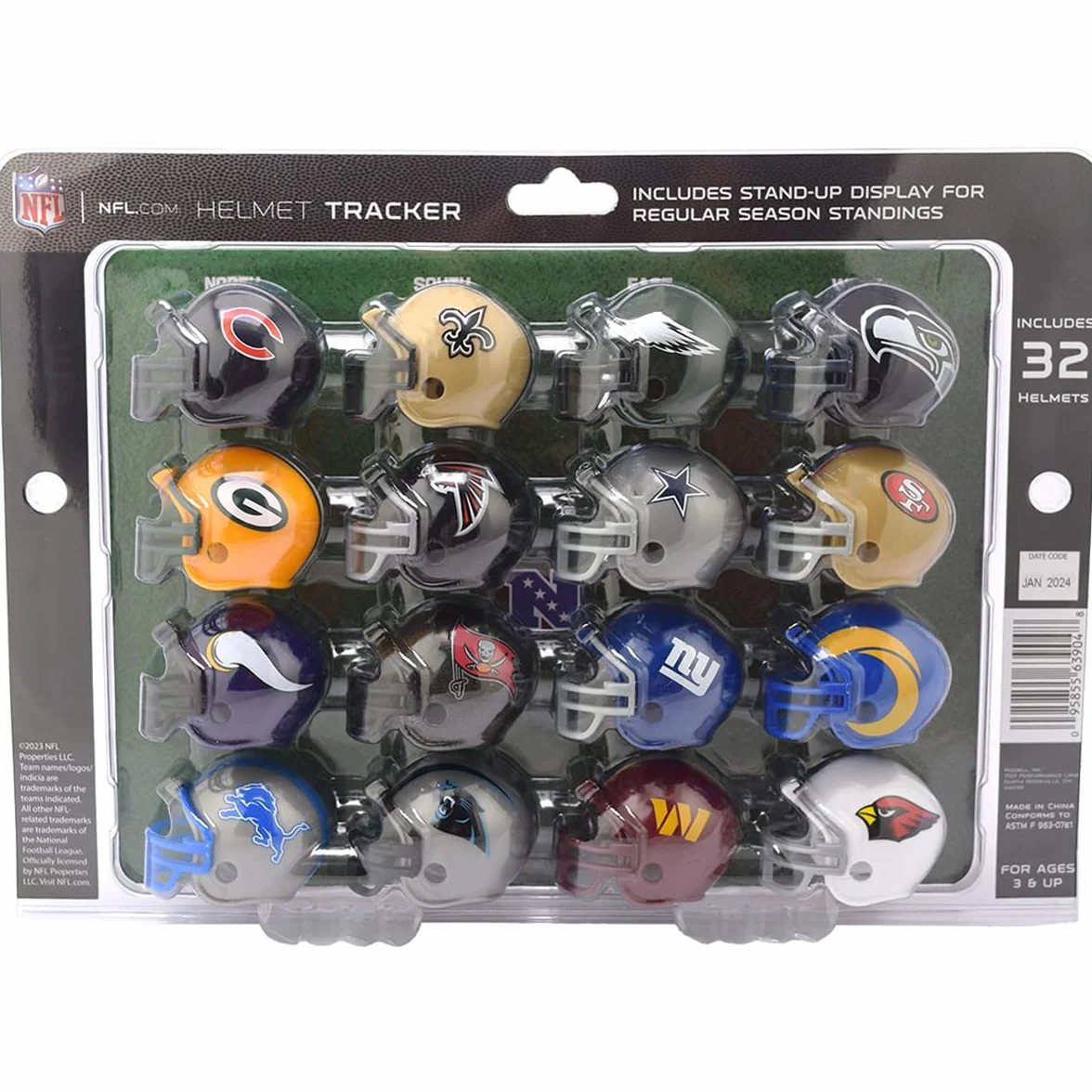 Riddell Set tracker caschi NFL 32 pezzi - Caschi taglia Gumball - Loghi NFL attuali 2024