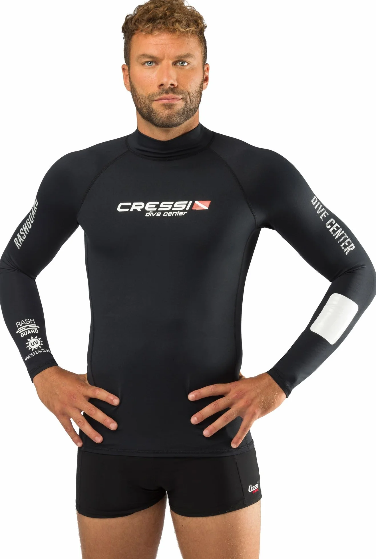 Cressi Rash Guard Man Black UV Protection 50+ Dive Center Maglia Protettiva Uomo