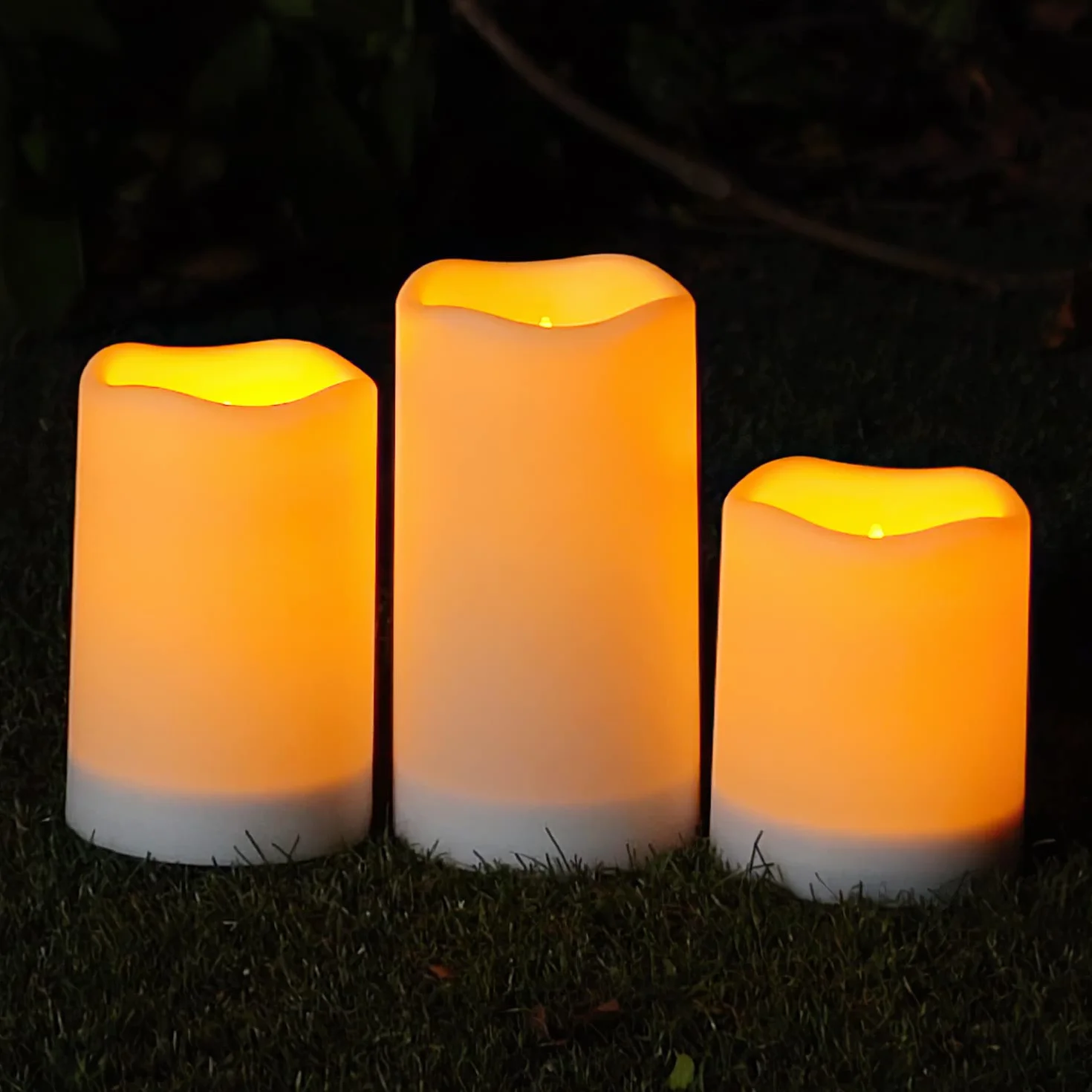 Homemory Candele solari per esterni impermeabili con luce tremolante set da 3