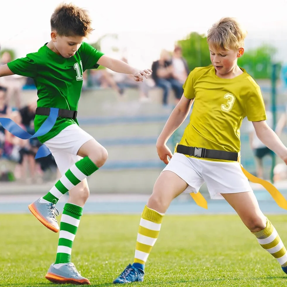 Set di Cinture da Calcio Flag Football, 14 Giocatori, Regolabile, per Allenamento