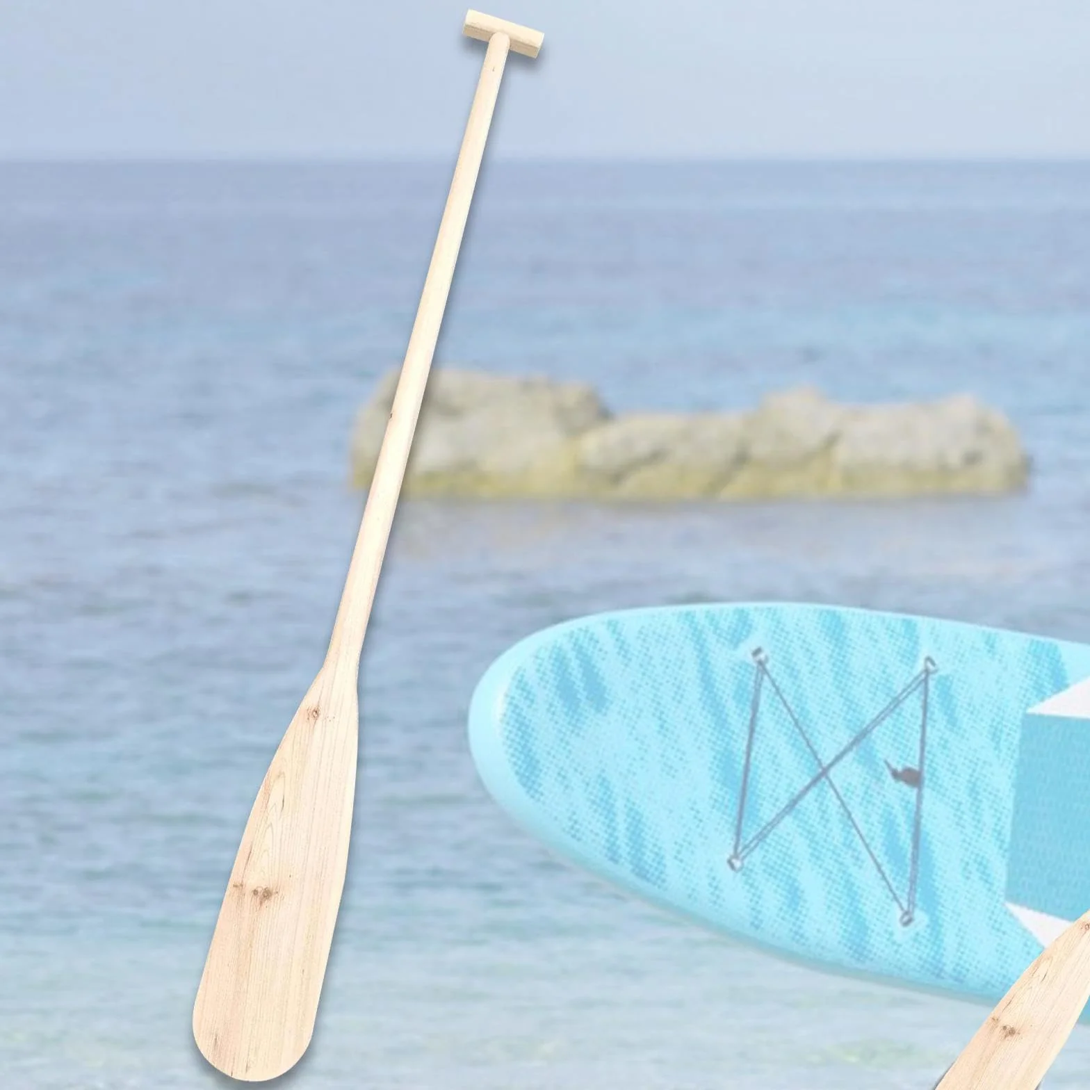 Pagaia in Legno per Dragon Boat, Canoa, Kayak Multiuso Robusta