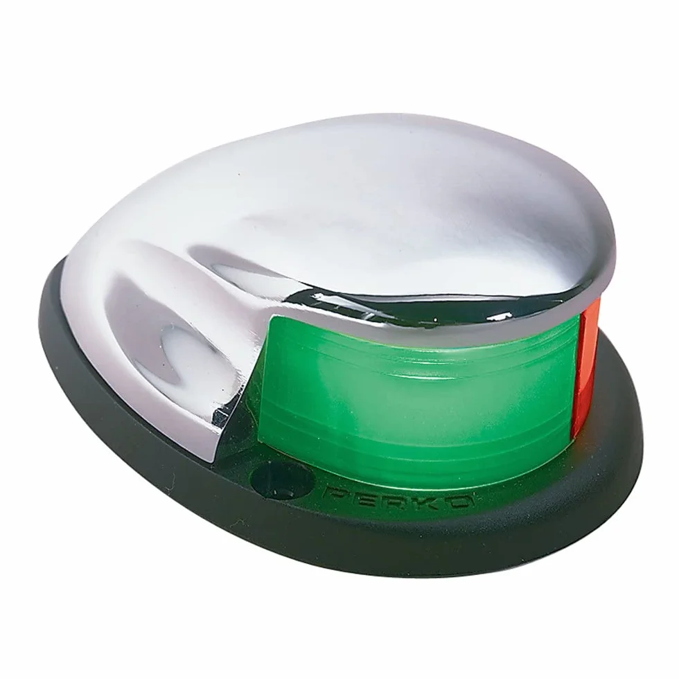 Perko 0227DP0CHR Luce di navigazione bicolore a montaggio orizzontale, 3-1/4" L x 2-5/16" W x 5/8" H