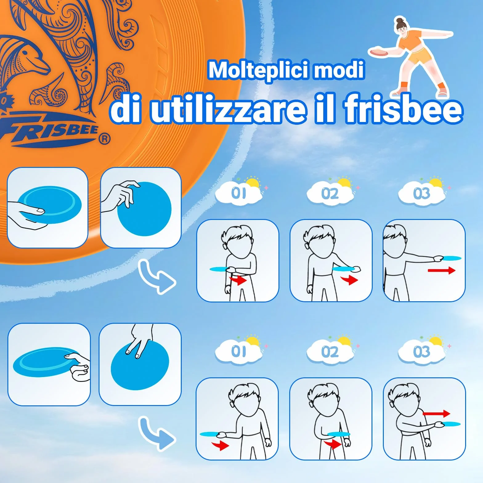 Wham-O Frisbee 2 Pack Dischi Volanti 22.86 cm Leggeri Colorati per Principianti Bambini Ragazzi Ragazze 5+ Anni Gioco Esterno Spiaggia Parco Giardino 70g